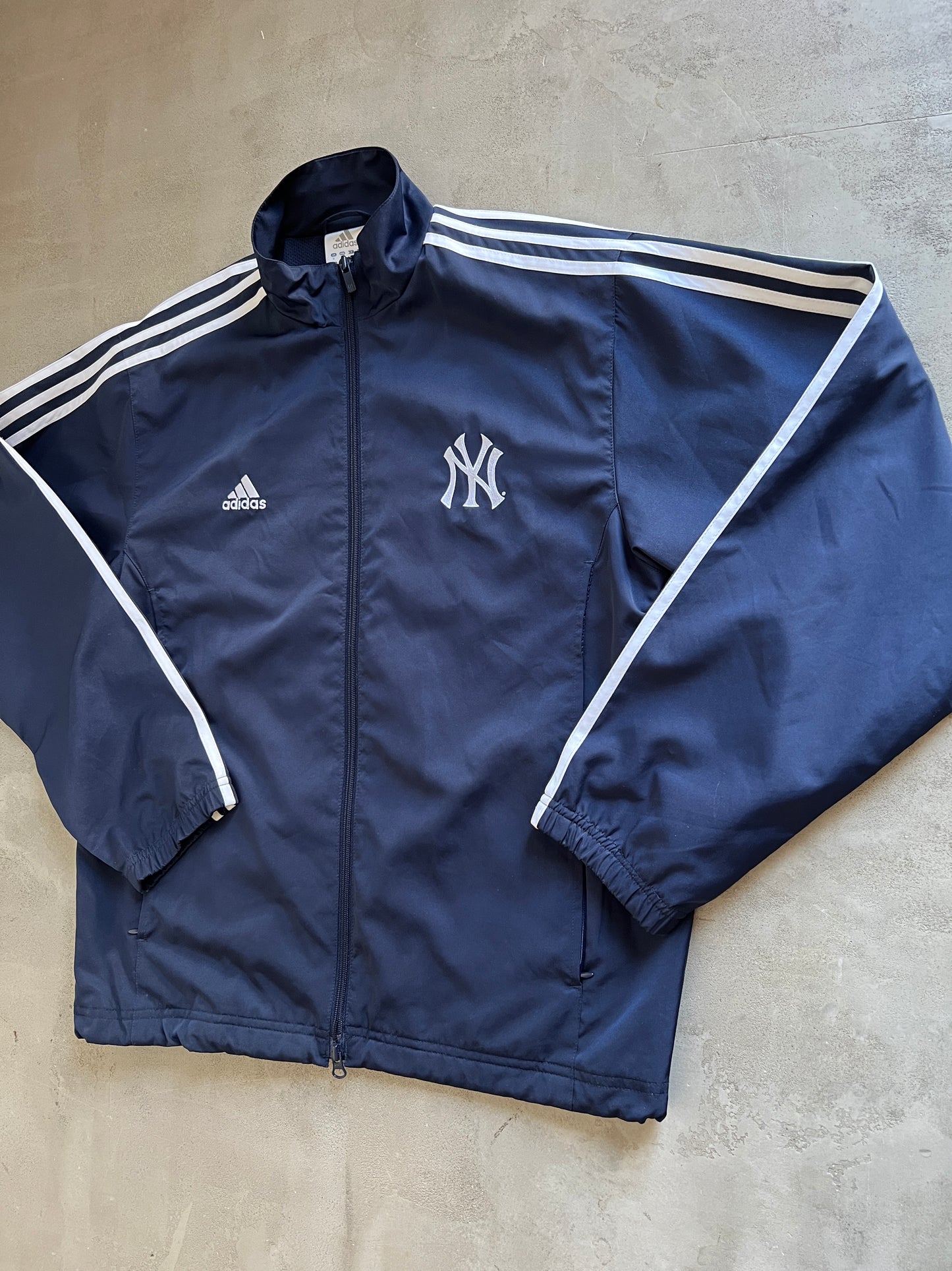 NAVY YANKEES ADIDAS TRACK JACKET - 2000S - L