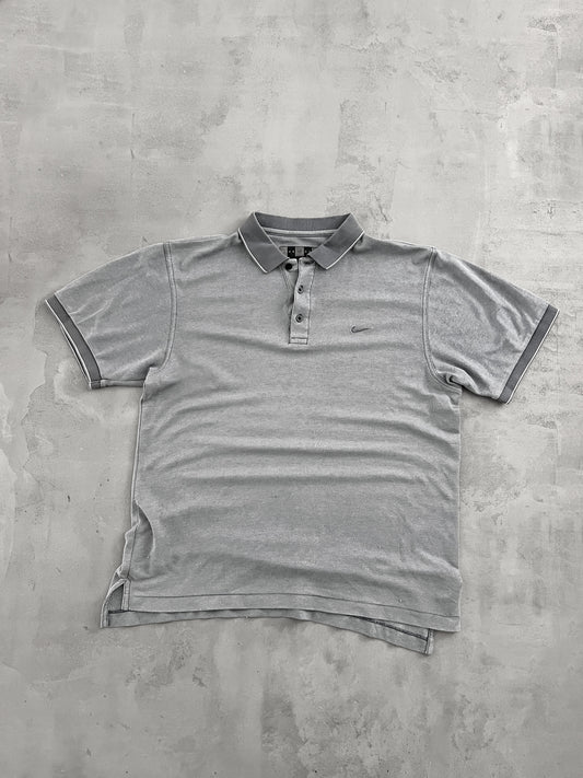 GREY NIKE GOLF POLO - 2000S - M/L