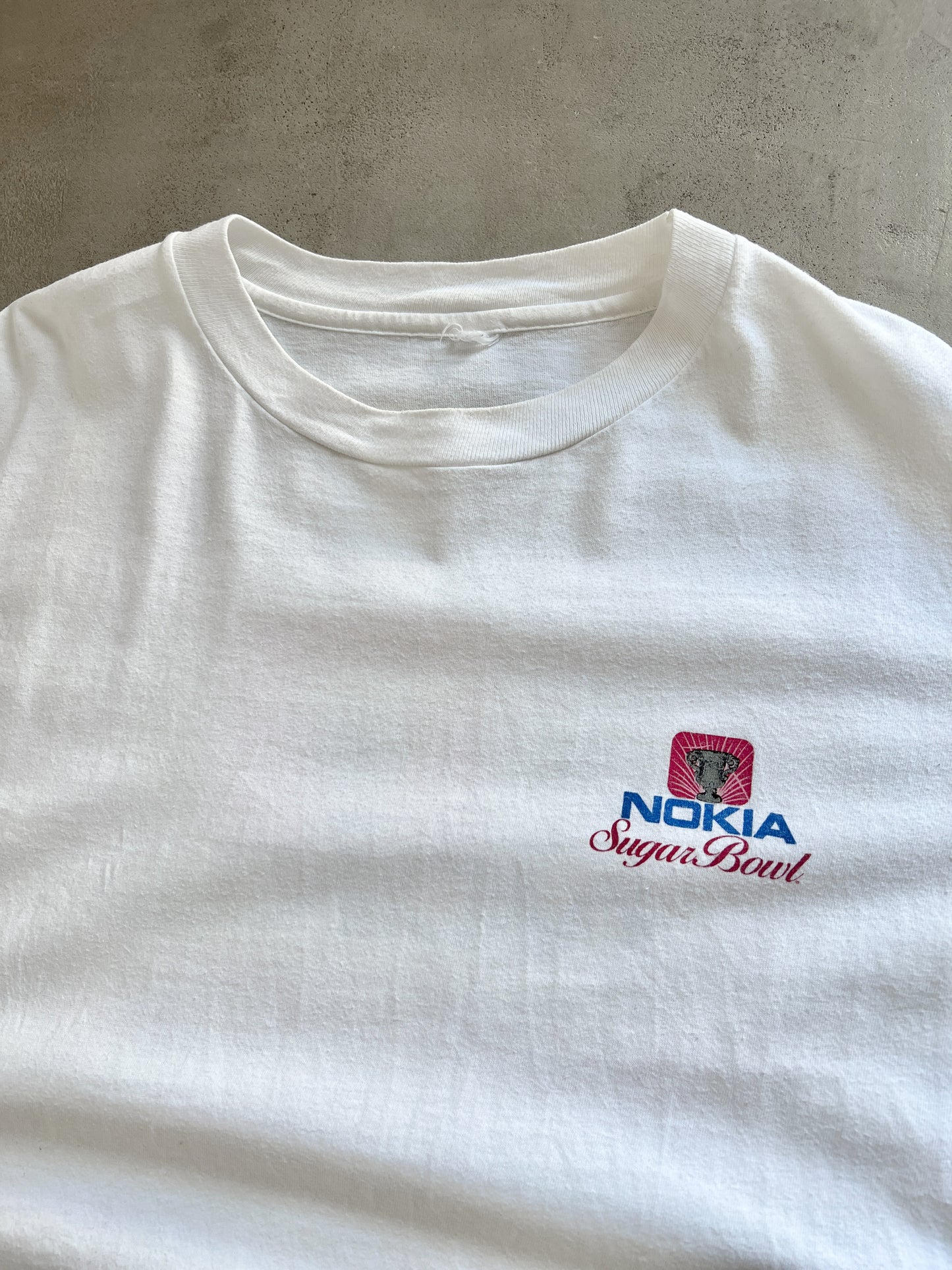 WHITE NOKIA TEE - 1990S - L