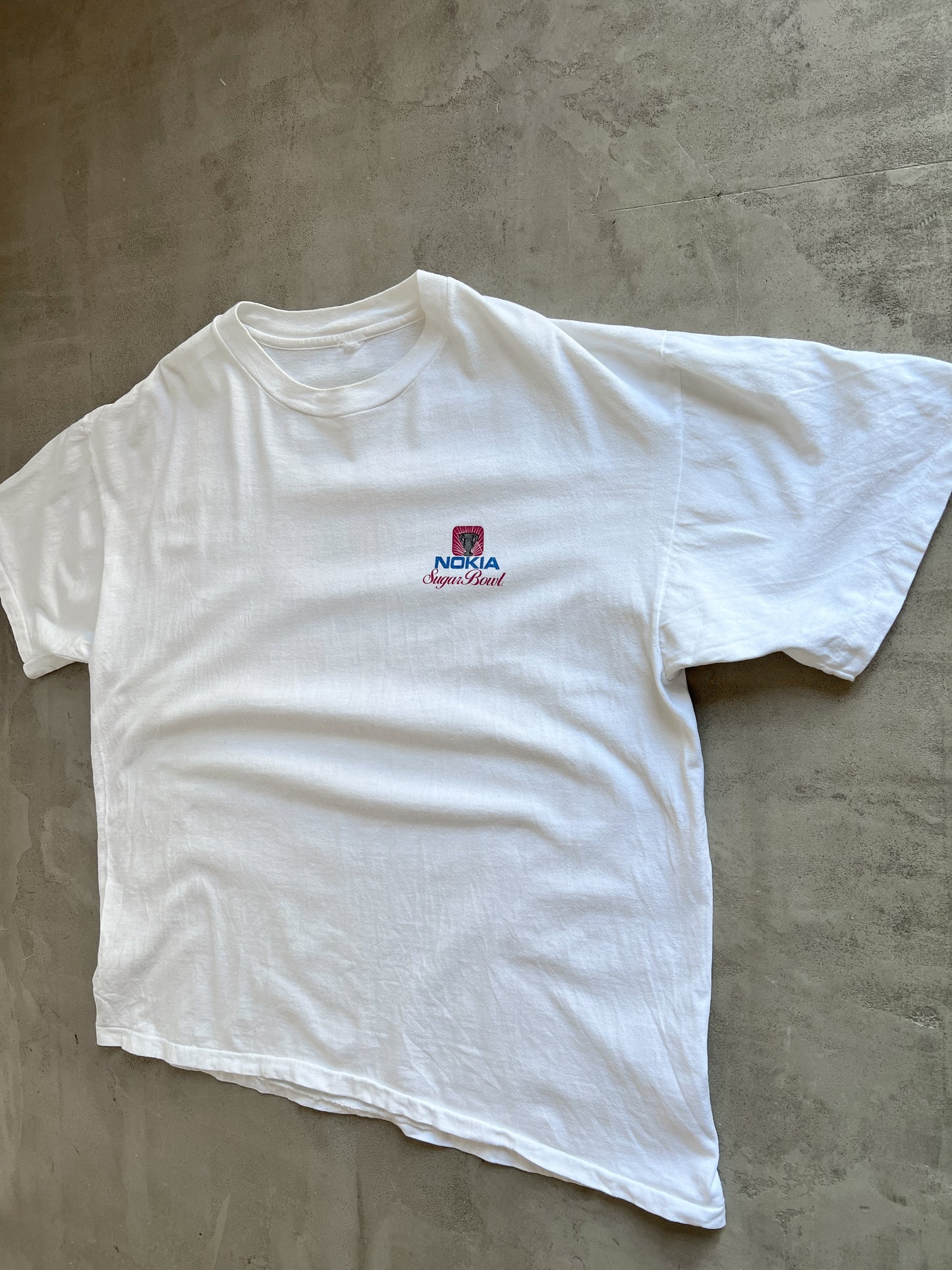 WHITE NOKIA TEE - 1990S - L