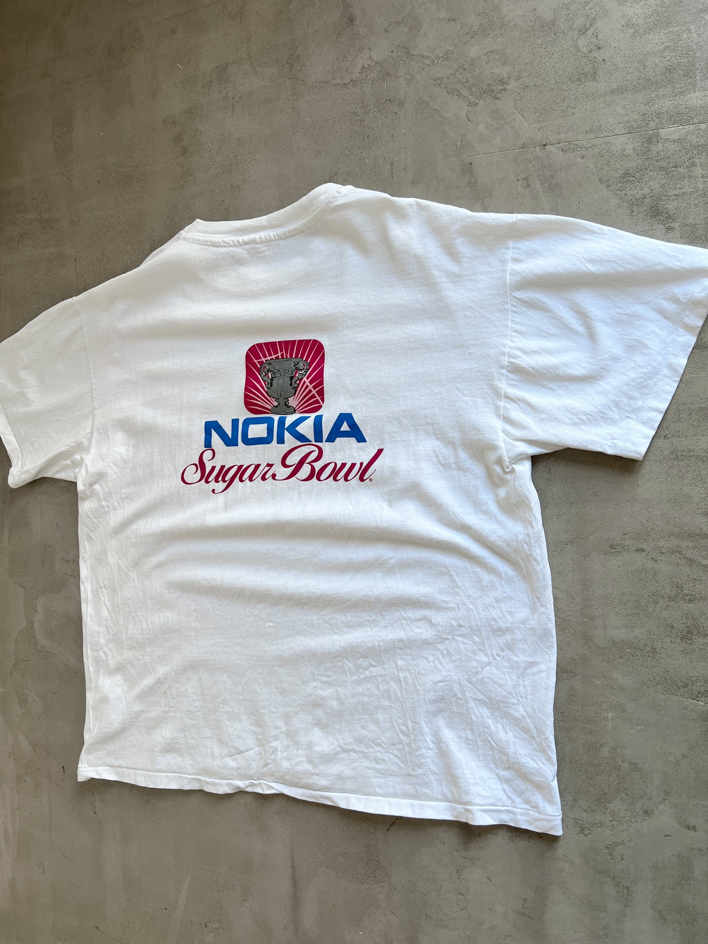 WHITE NOKIA TEE - 1990S - L