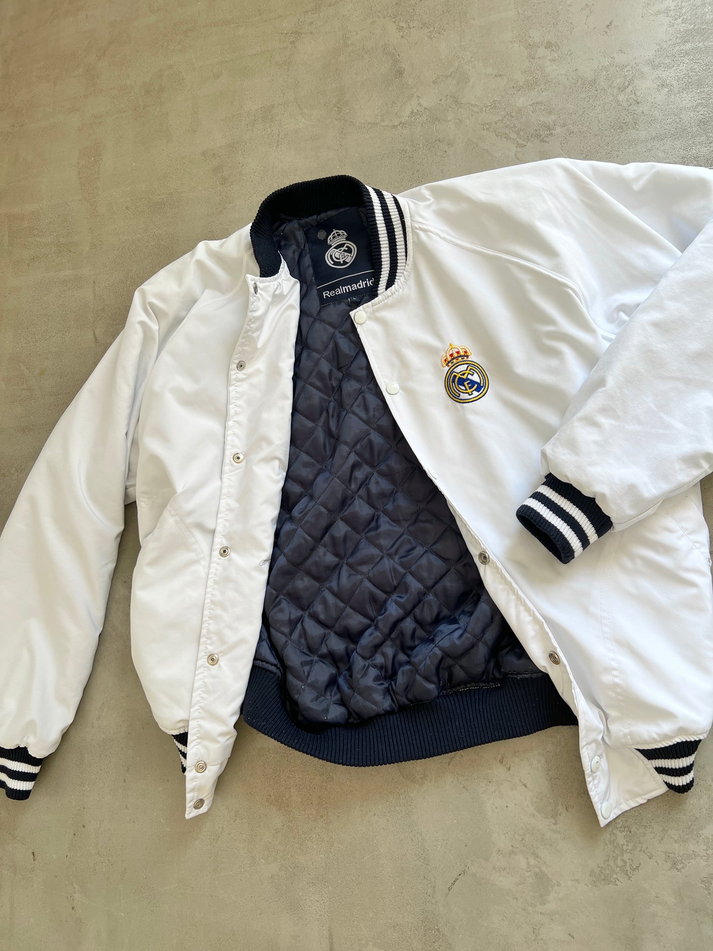 WHITE/NAVY REAL MADRID JACKET - 2000S - M