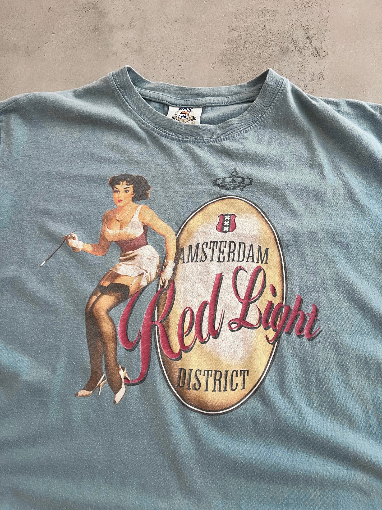 LIGHT BLUE AMSTERDAM TEE - 1990S - S