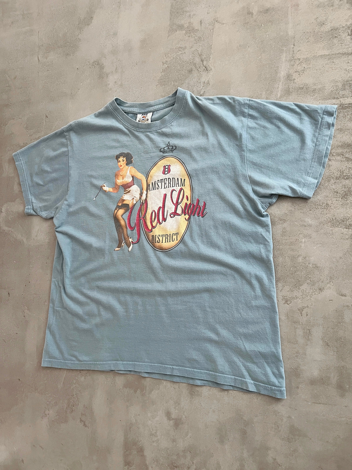 LIGHT BLUE AMSTERDAM TEE - 1990S - S