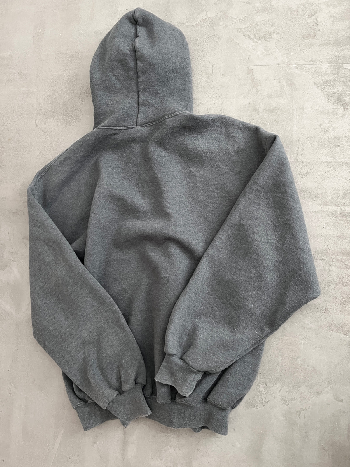 GREY RUSSELL ZIP UP HOODIE - 1990S - L