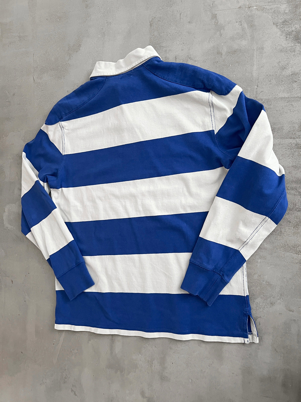 CREAM/BLUE POLO RALPH LAUREN LONGSLEEVE - 2000S - M