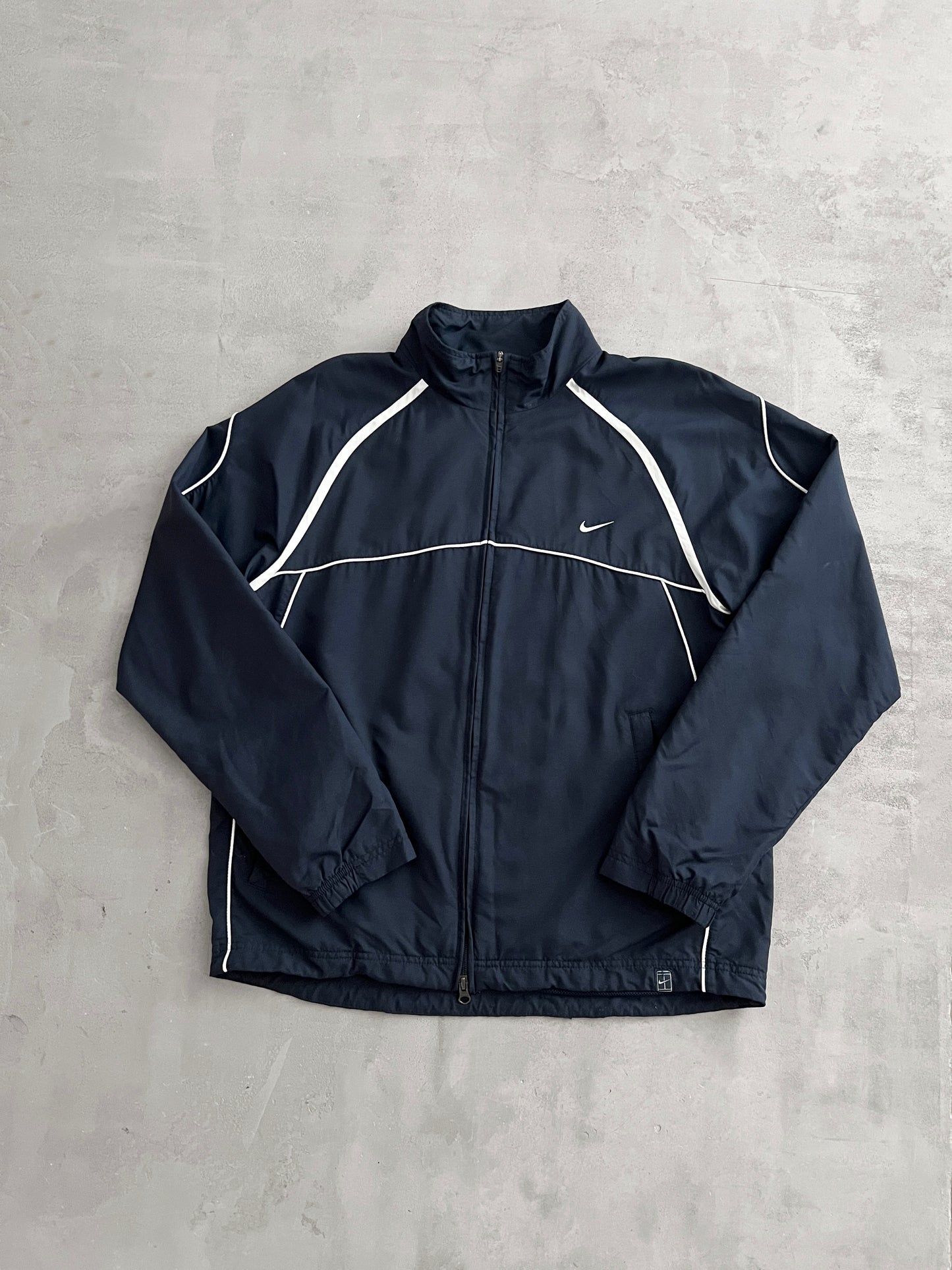 NAVY NIKE TRACK JACKET- 2000S - L