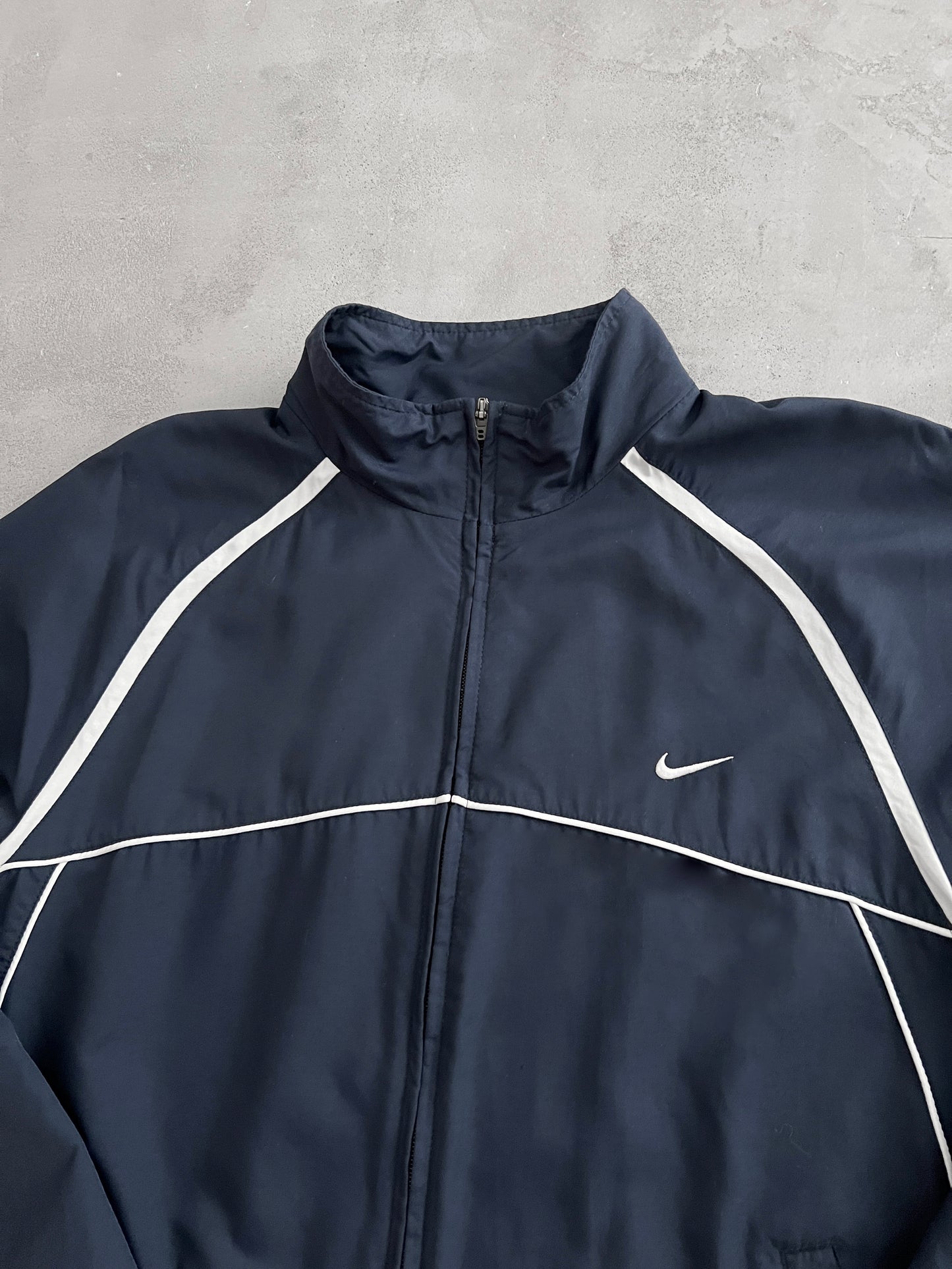 NAVY NIKE TRACK JACKET- 2000S - L