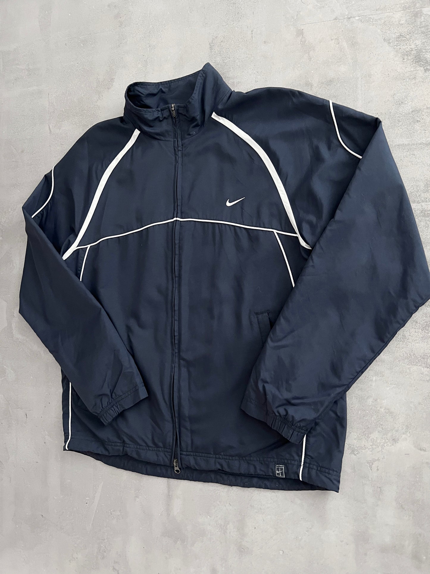 NAVY NIKE TRACK JACKET- 2000S - L