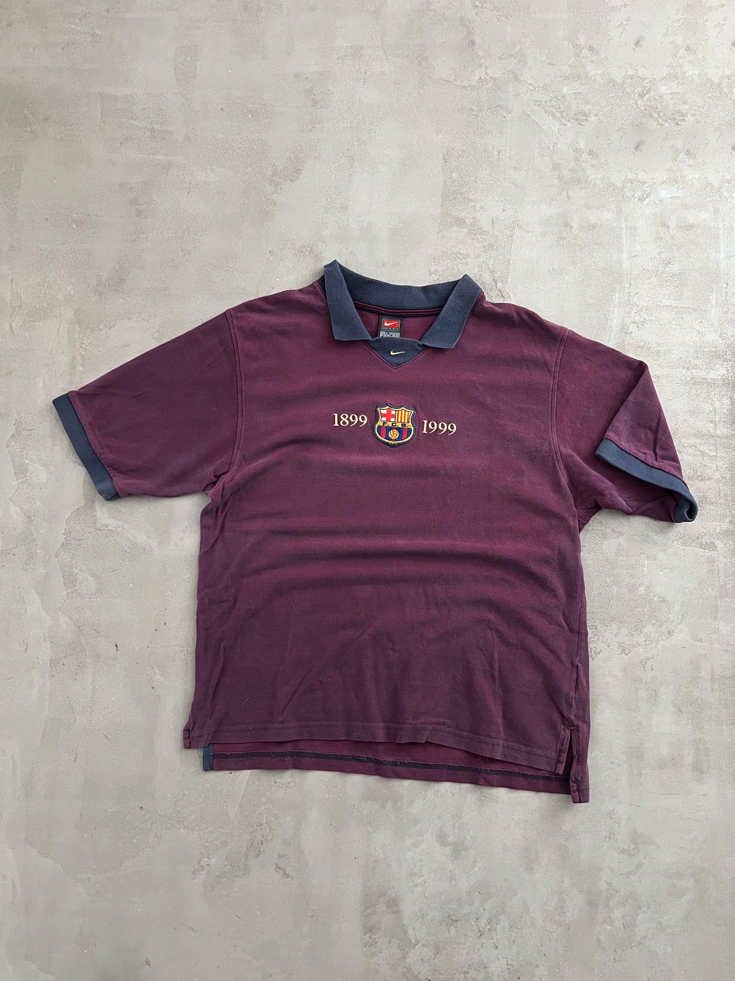FADED PURPLE BARCA NIKE POLO - 1990S - L
