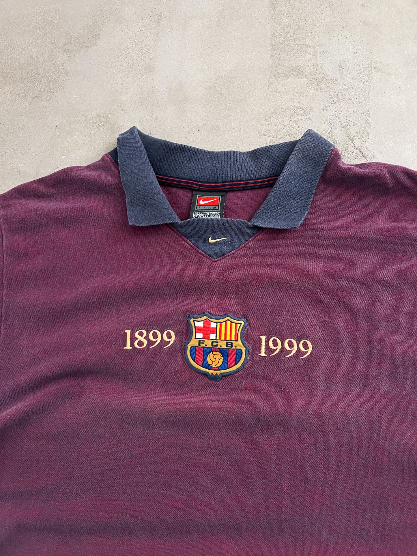 FADED PURPLE BARCA NIKE POLO - 1990S - L
