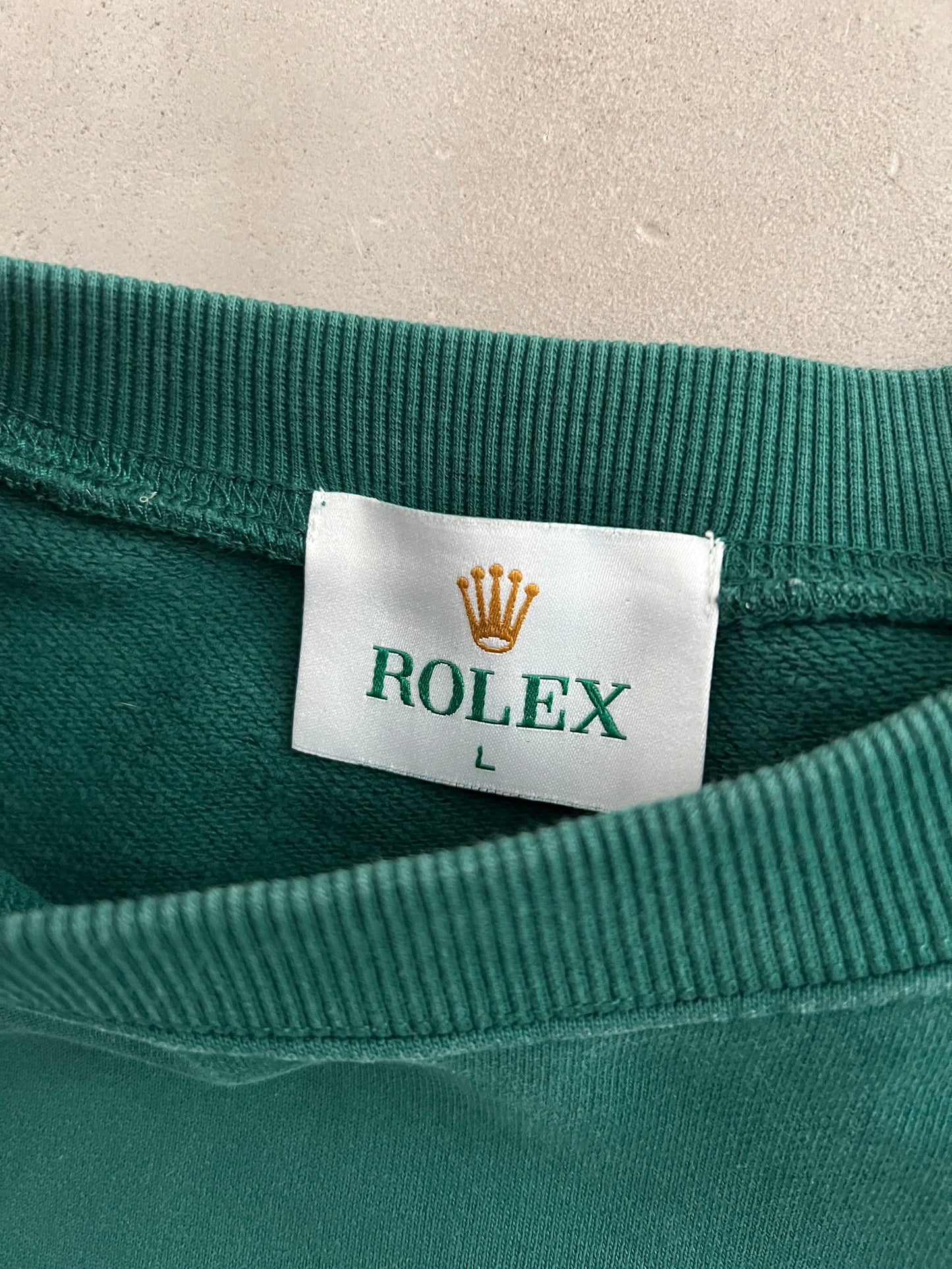 GREEN ROLEX SWEATER - 1990S - L/M