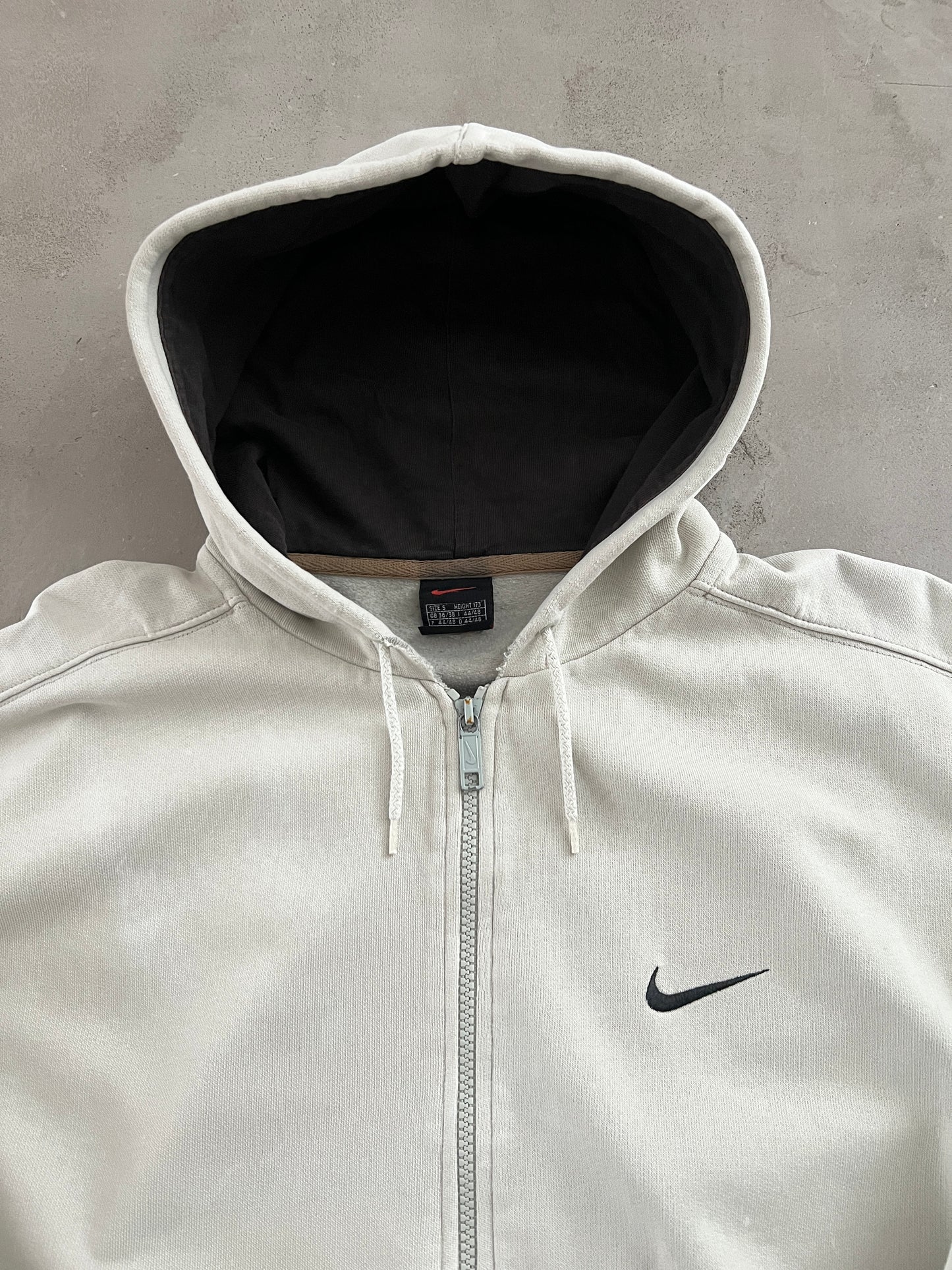 CREME NIKE ZIP UP HOODIE - 1990S - S