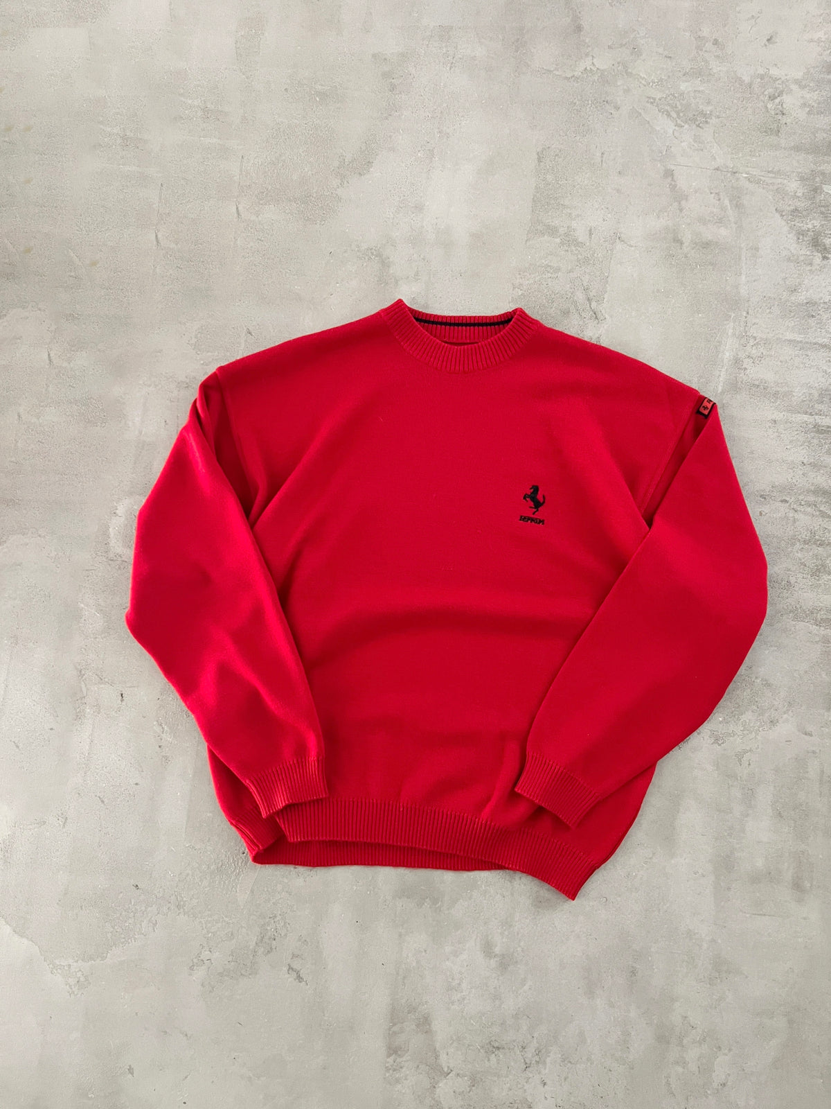 RED FERRARI KNIT SWEATER - 2000S - M/L