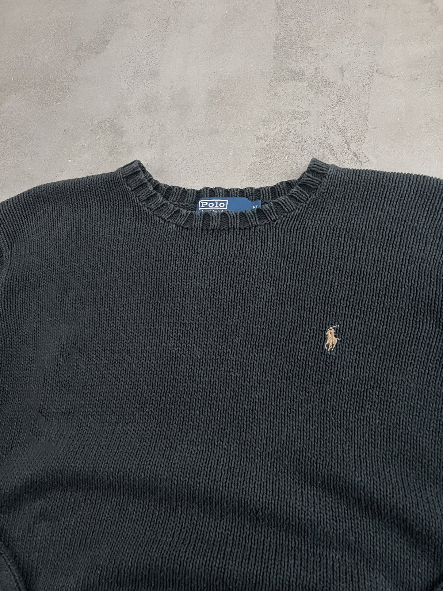 BLACK RALPH LAUREN KNIT SWEATER - 2000S - M