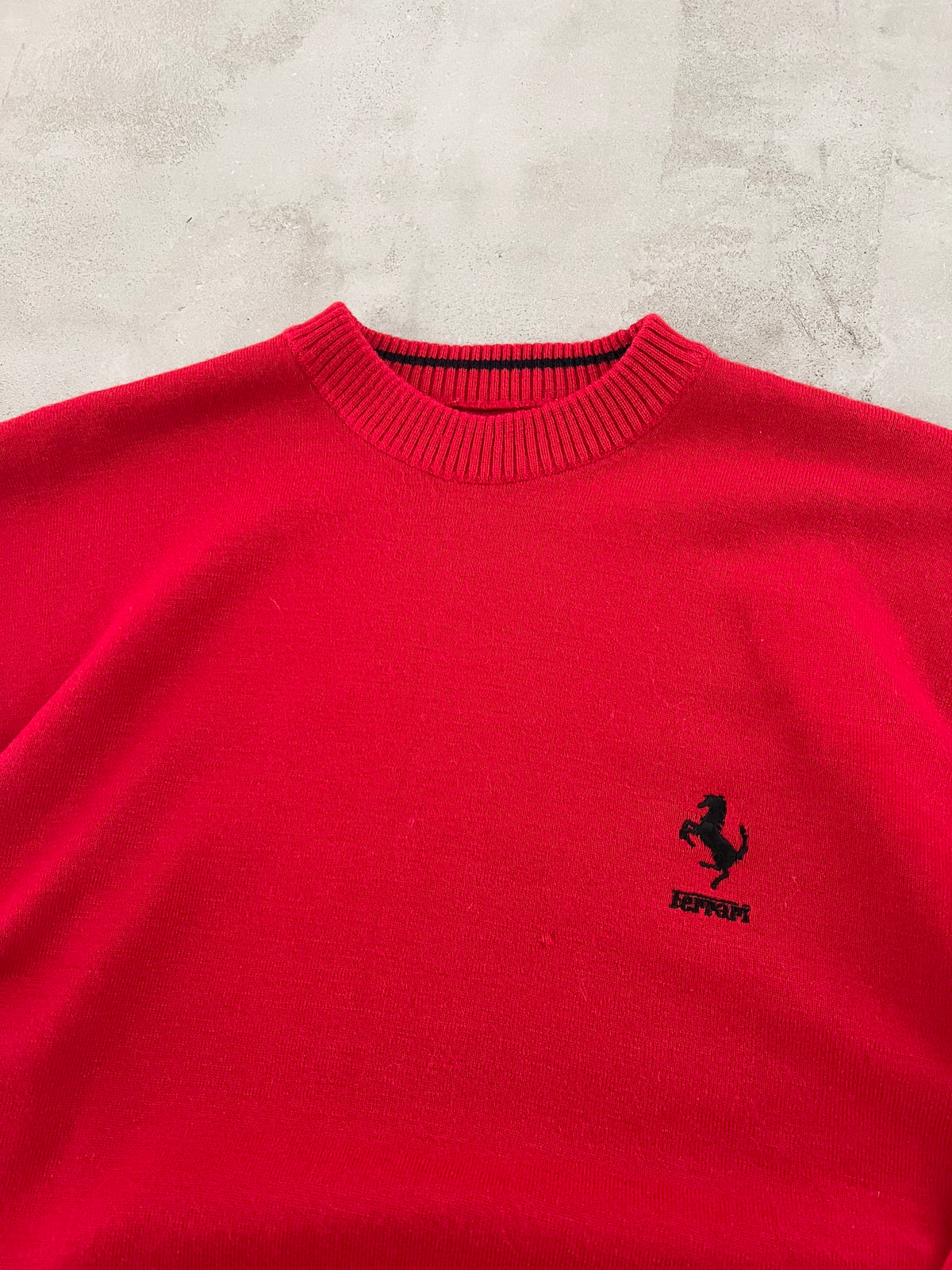 RED FERRARI KNIT SWEATER - 2000S - M/L