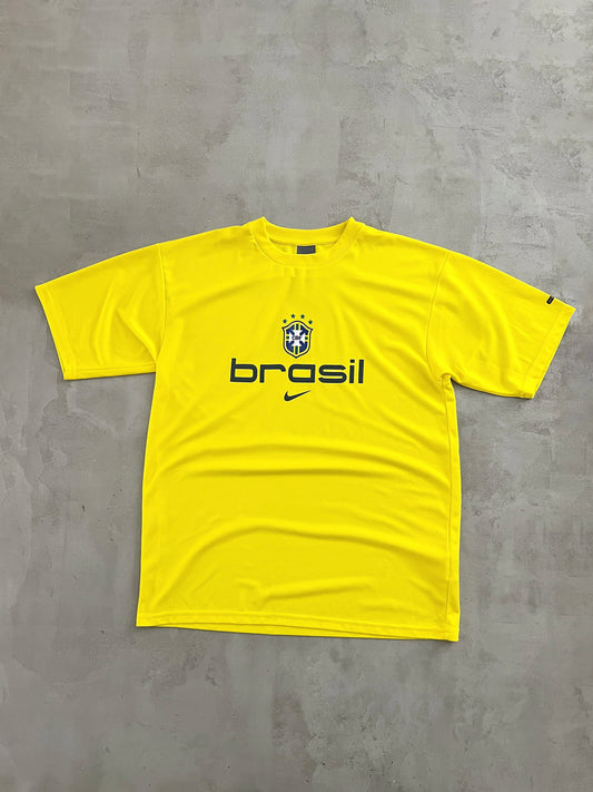 YELLOW BRAZIL NIKE JERSEY - 2000S - XL/L