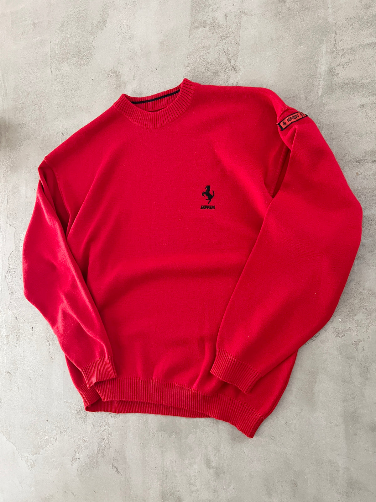 RED FERRARI KNIT SWEATER - 2000S - M/L