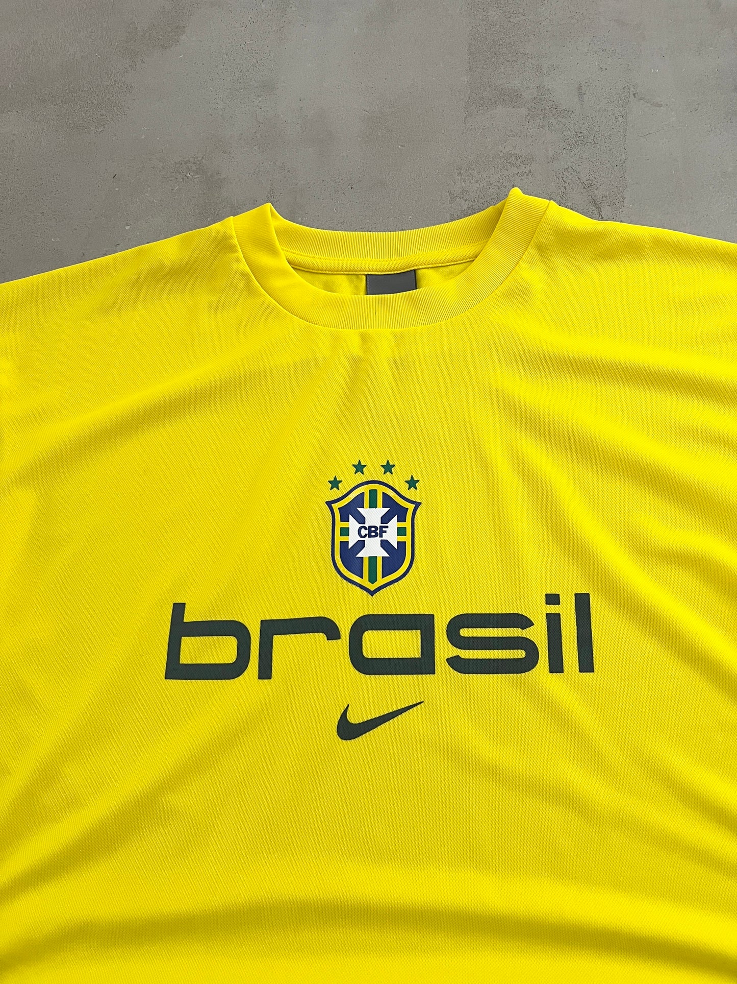 YELLOW BRAZIL NIKE JERSEY - 2000S - XL/L