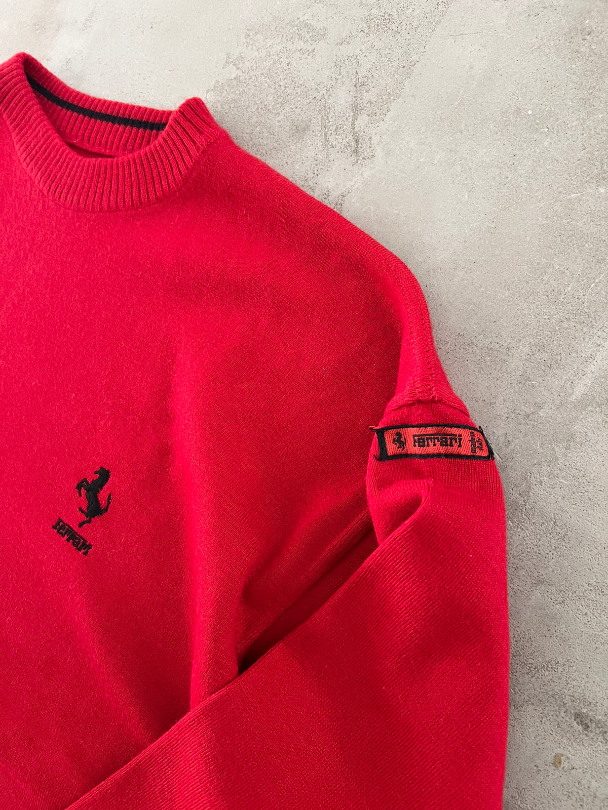 RED FERRARI KNIT SWEATER - 2000S - M/L