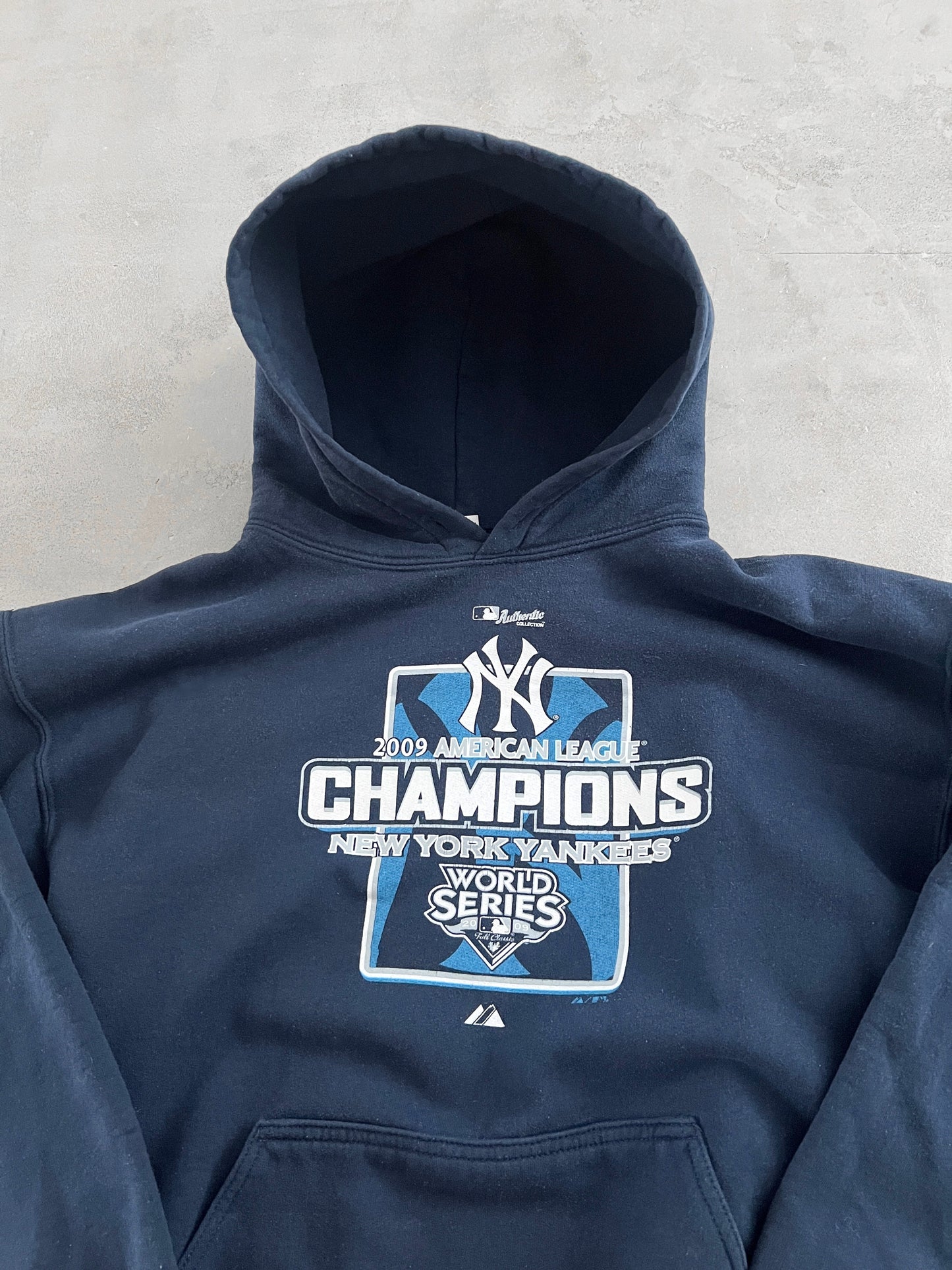 NAVY YANKEES HOODIE - 2000S - S