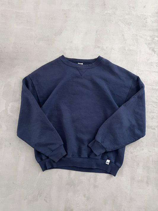 NAVY RUSSELL SWEATER - 1990S - L/M