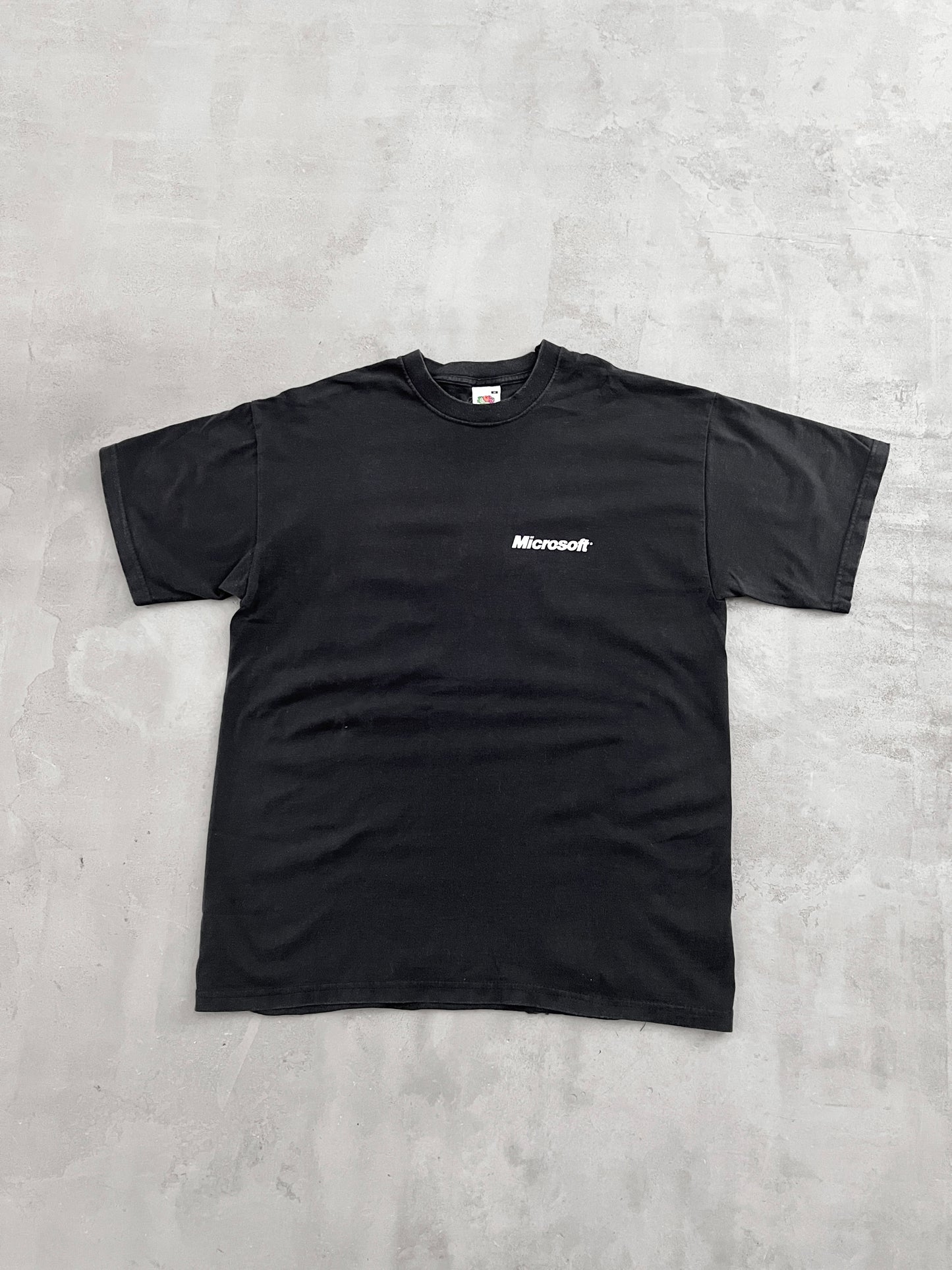 BLACK MICROSOFT PROMO TEE - 2000S - S/M