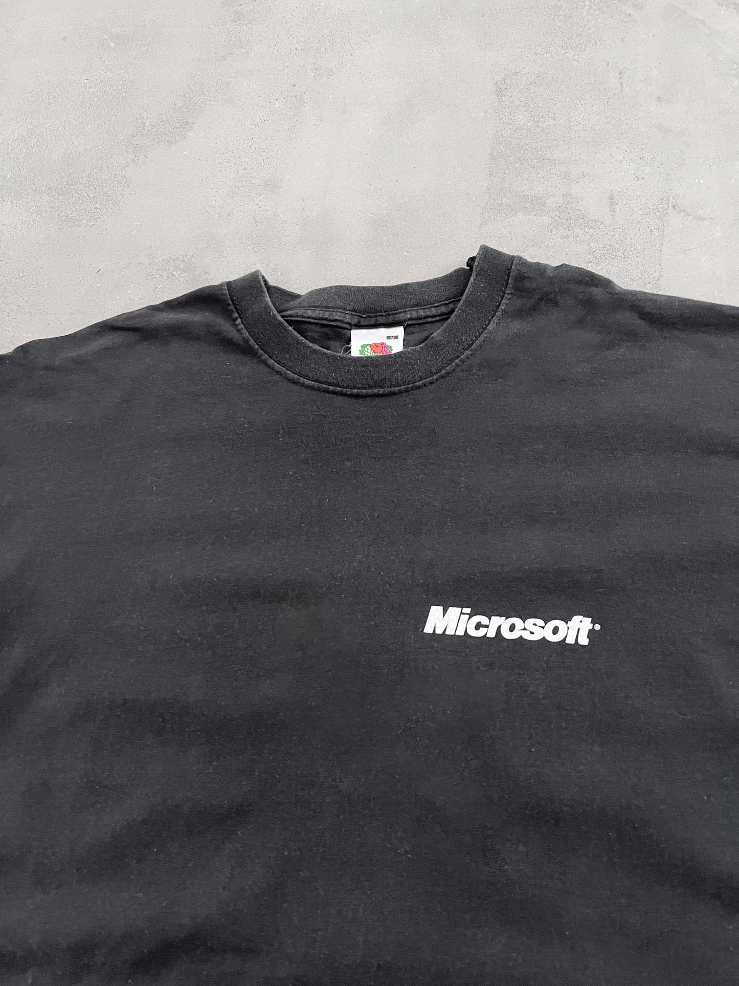 BLACK MICROSOFT PROMO TEE - 2000S - S/M