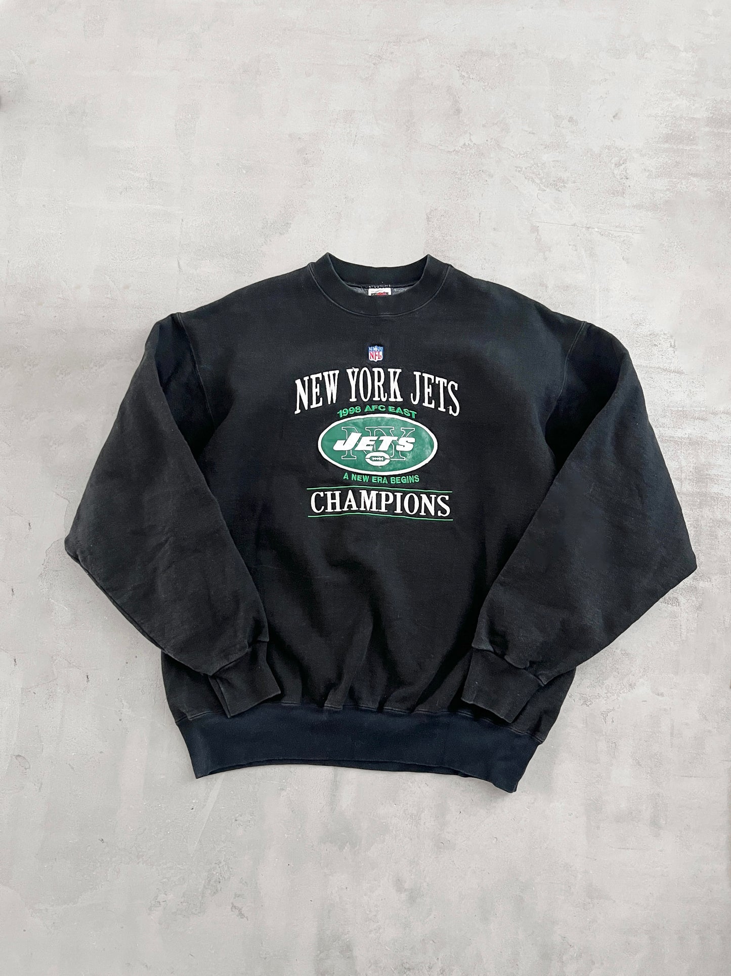 BLACK NEW YORK JETS NFL SWEATER - 1990S - XL