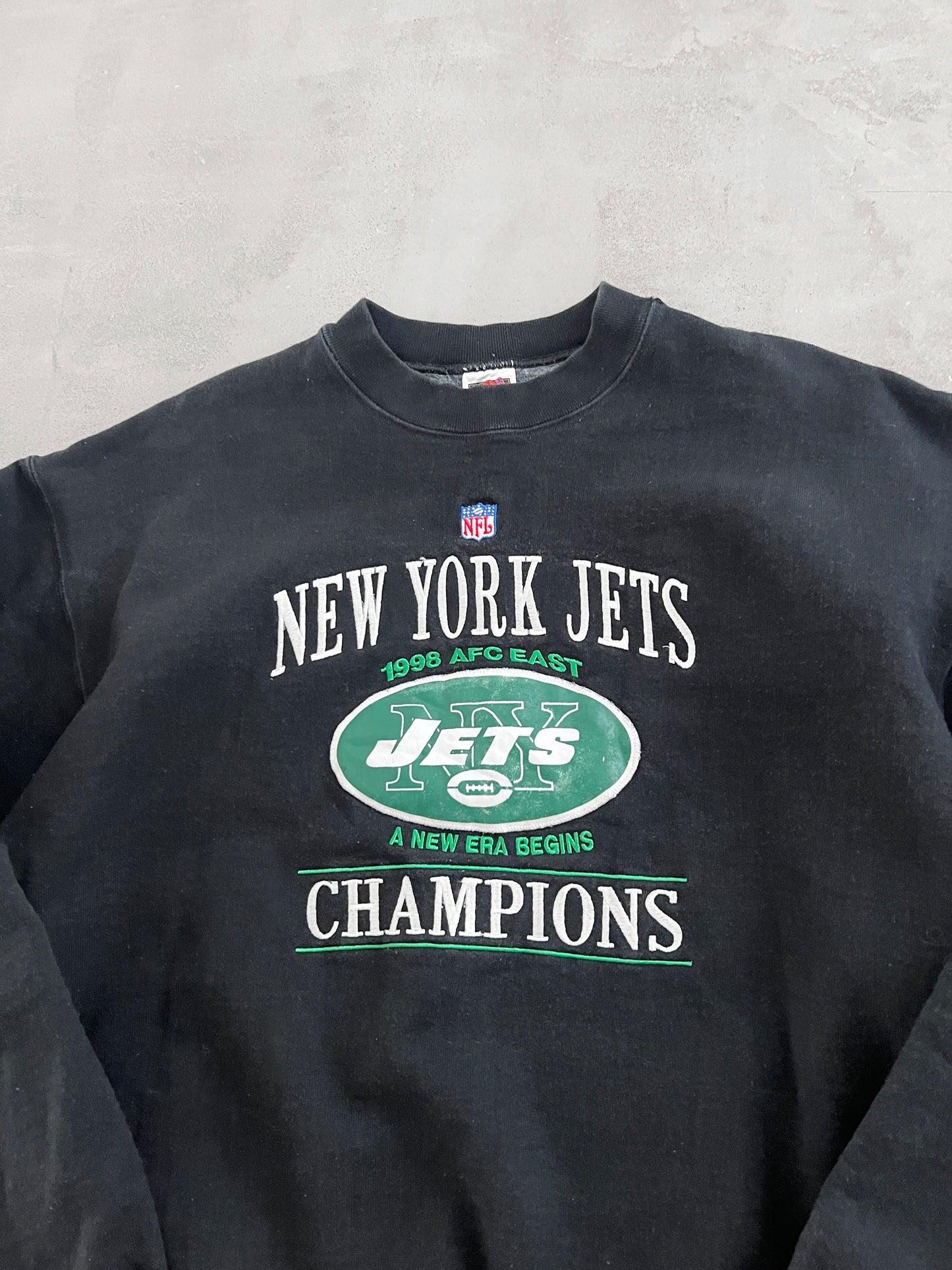 BLACK NEW YORK JETS NFL SWEATER - 1990S - XL
