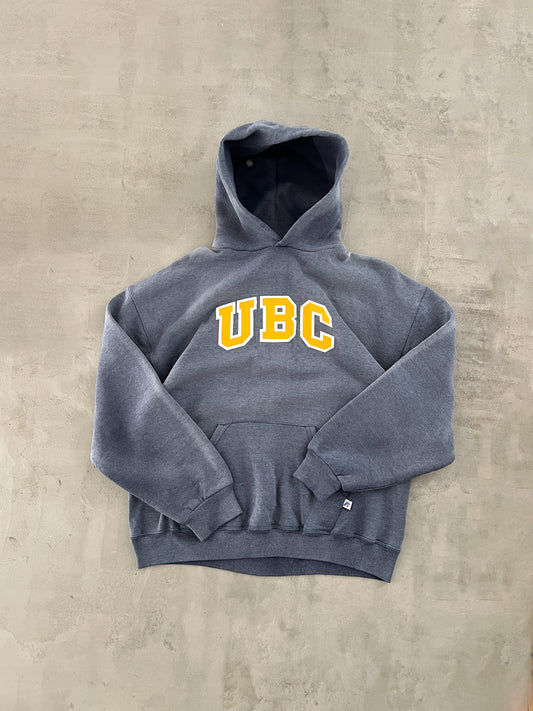FADED GREY UBC RUSSELL HOODIE - 1990S - L/M