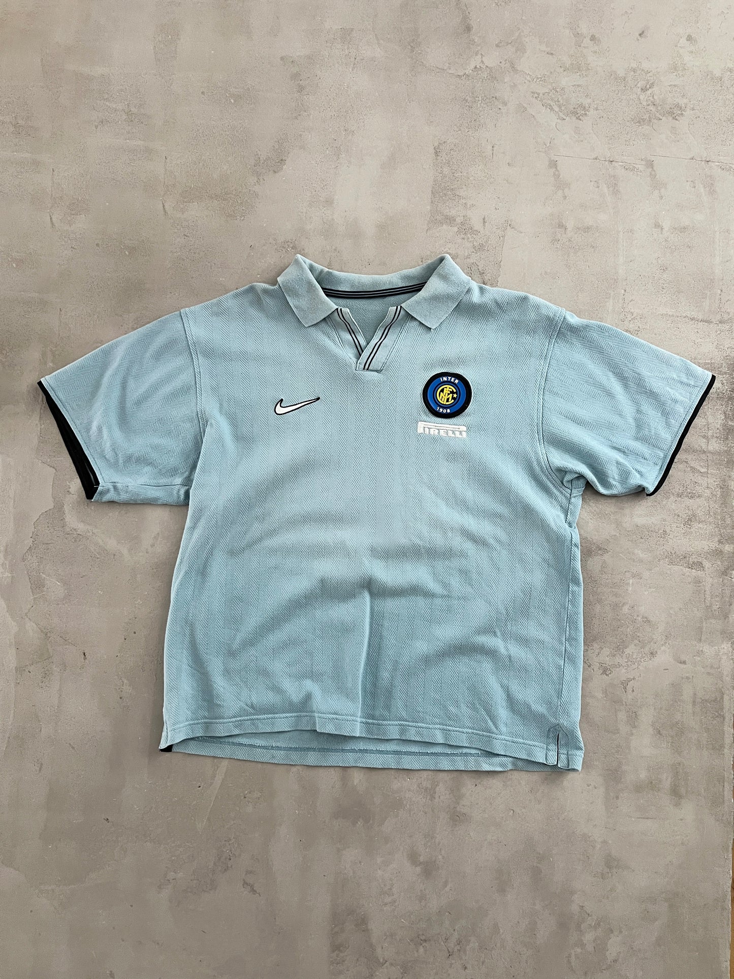 BABY BLUE INTER MILAN NIKE POLO - 2000S - S