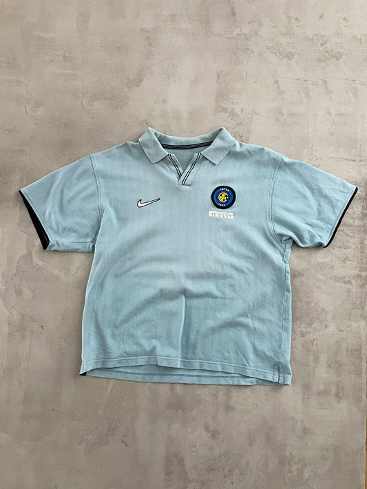 BABY BLUE INTER MILAN NIKE POLO - 2000S - S