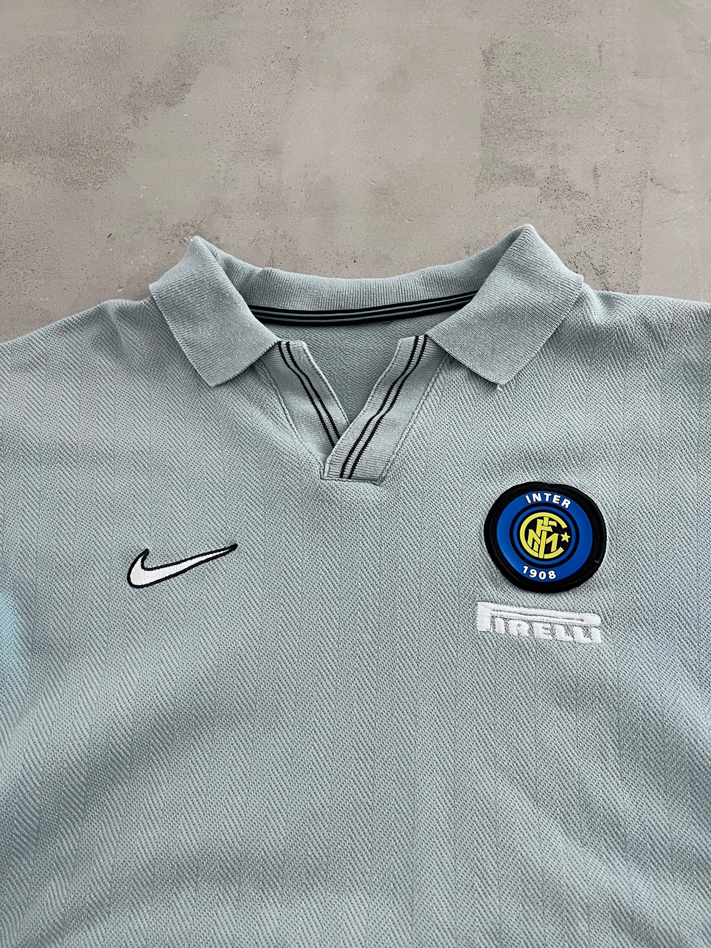 BABY BLUE INTER MILAN NIKE POLO - 2000S - S