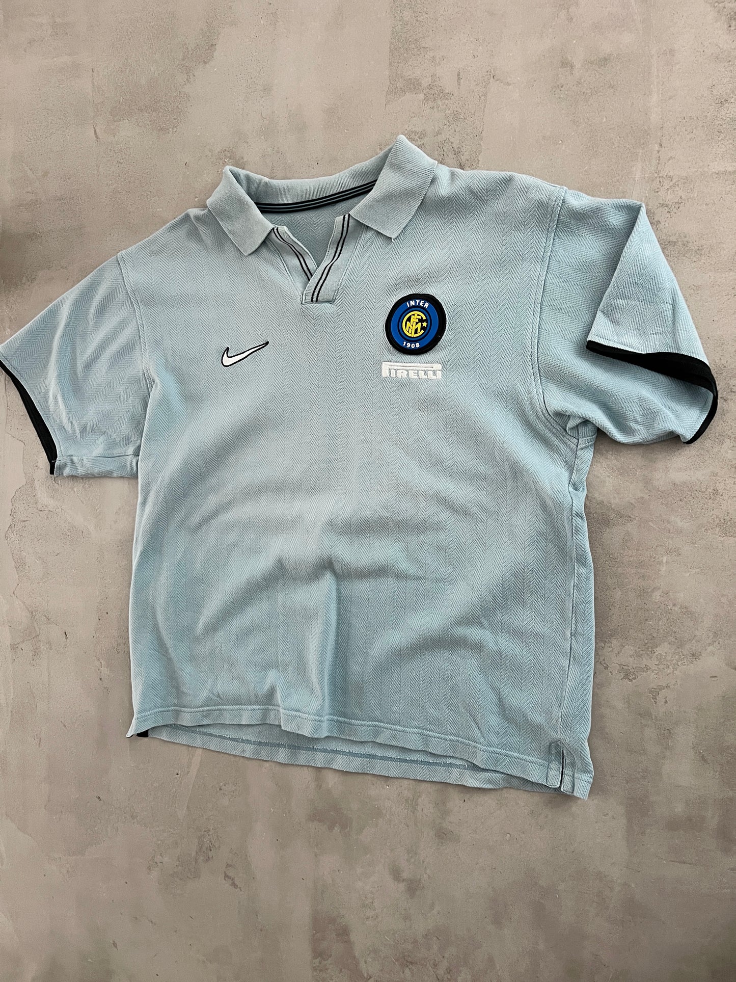 BABY BLUE INTER MILAN NIKE POLO - 2000S - S