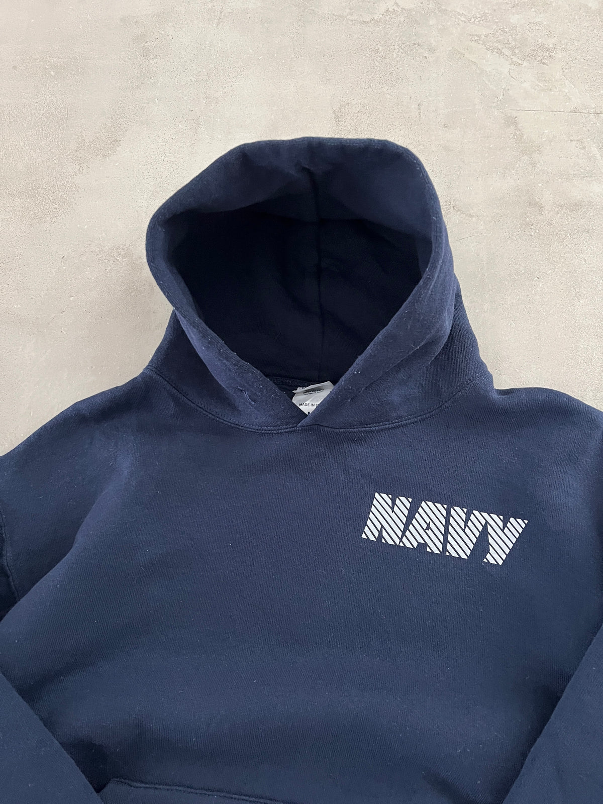 NAVY "NAVY" HOODIE - 2000S - XS