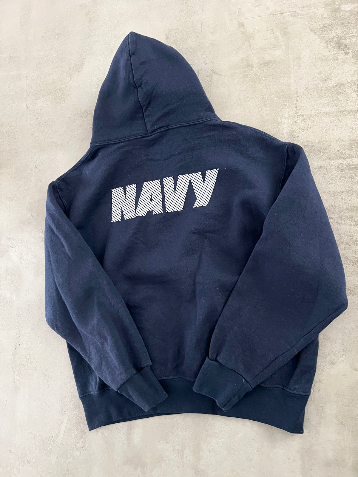 NAVY "NAVY" HOODIE - 2000S - XS