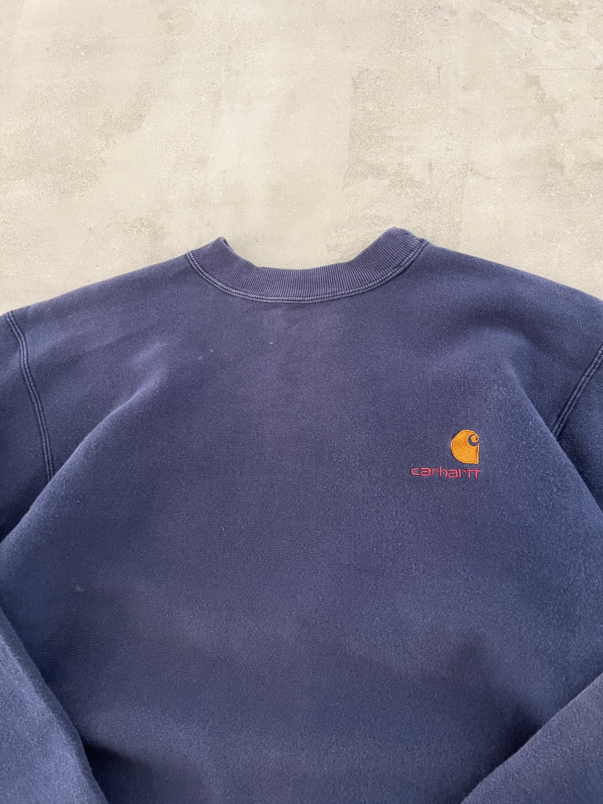 FADED NAVY/PURPLE CARHARTT SWEATER - 1990S - L/M