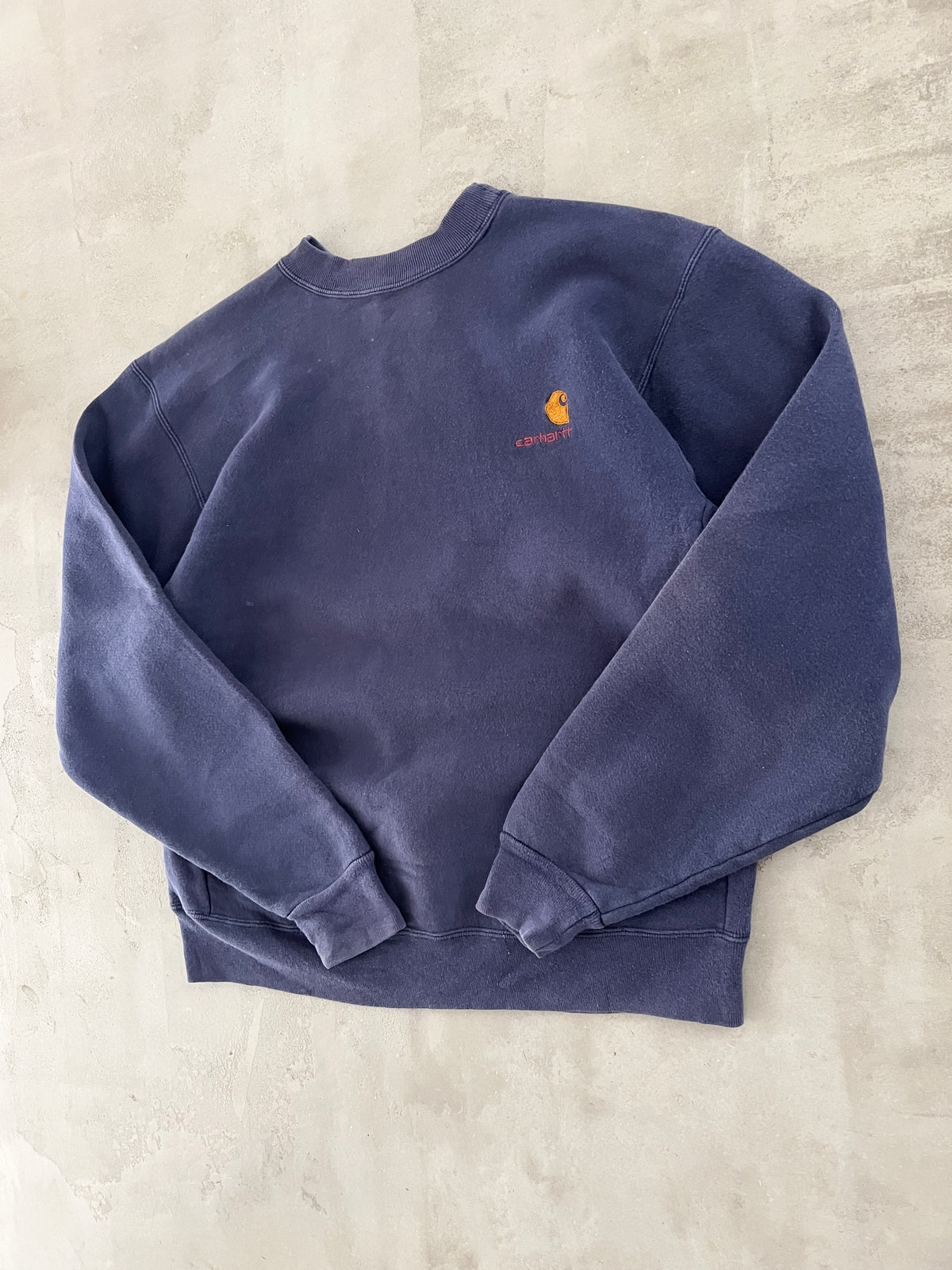 FADED NAVY/PURPLE CARHARTT SWEATER - 1990S - L/M