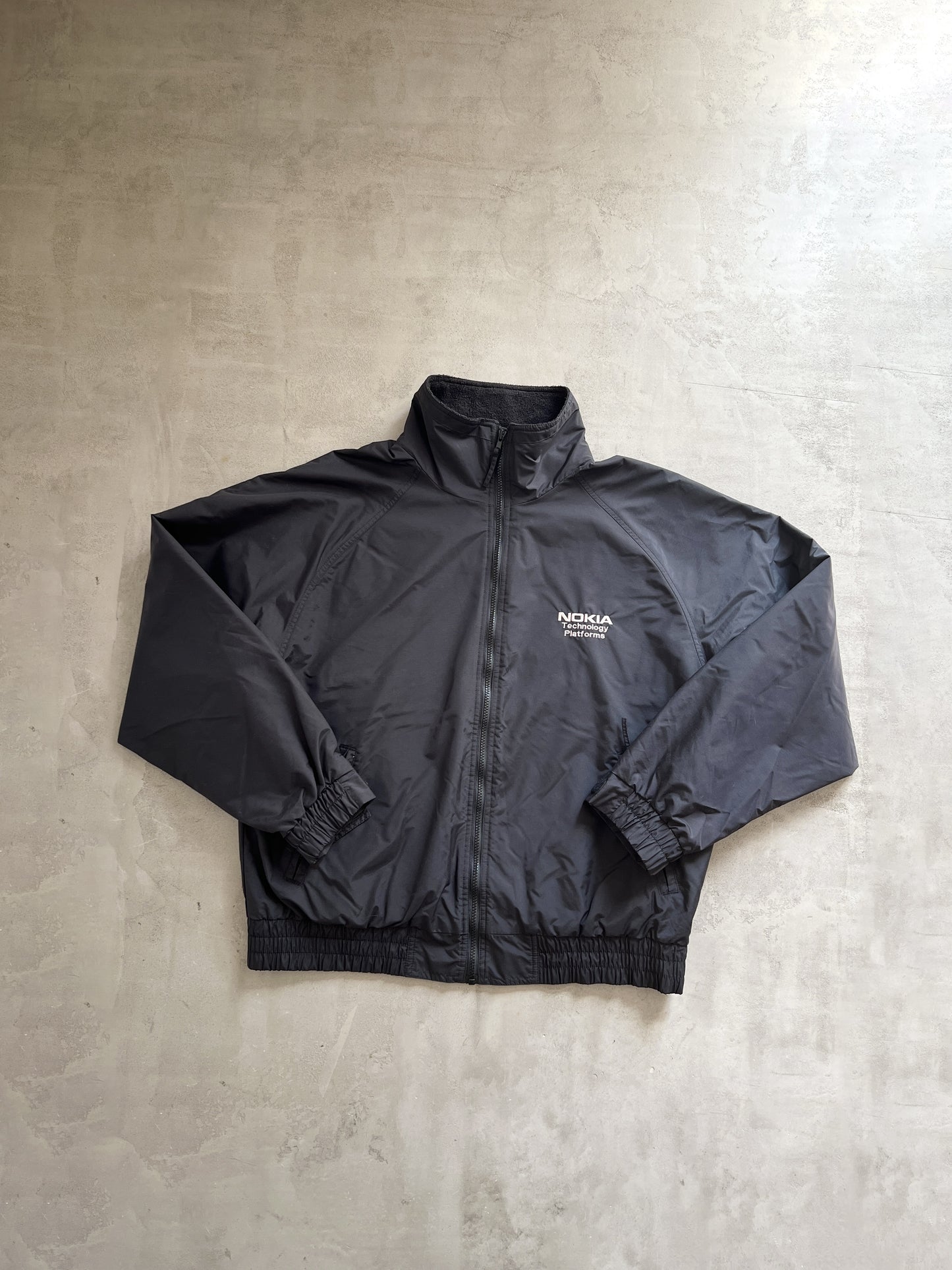 BLACK NOKIA JACKET - 1990S - XL/L