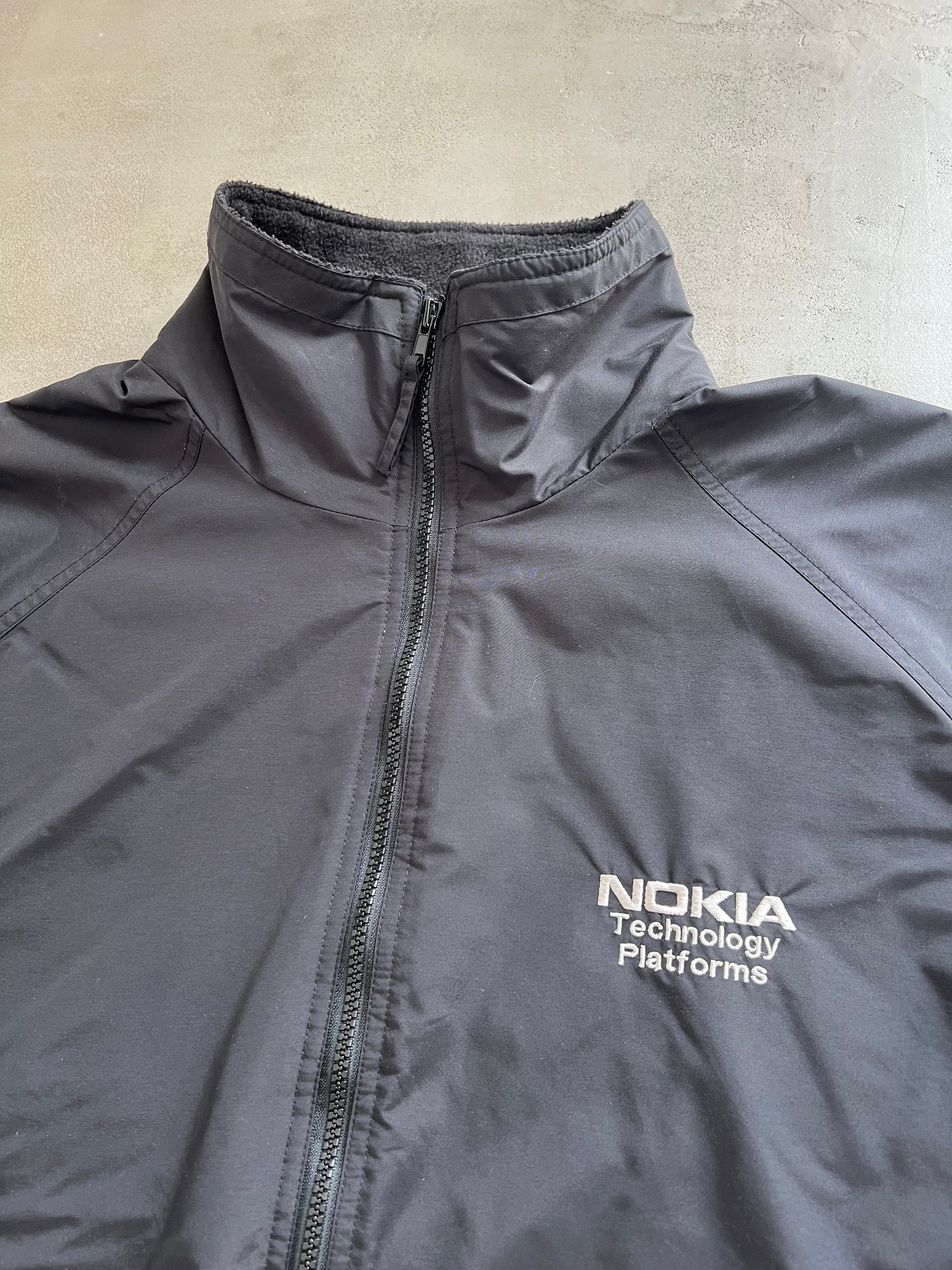 BLACK NOKIA JACKET - 1990S - XL/L