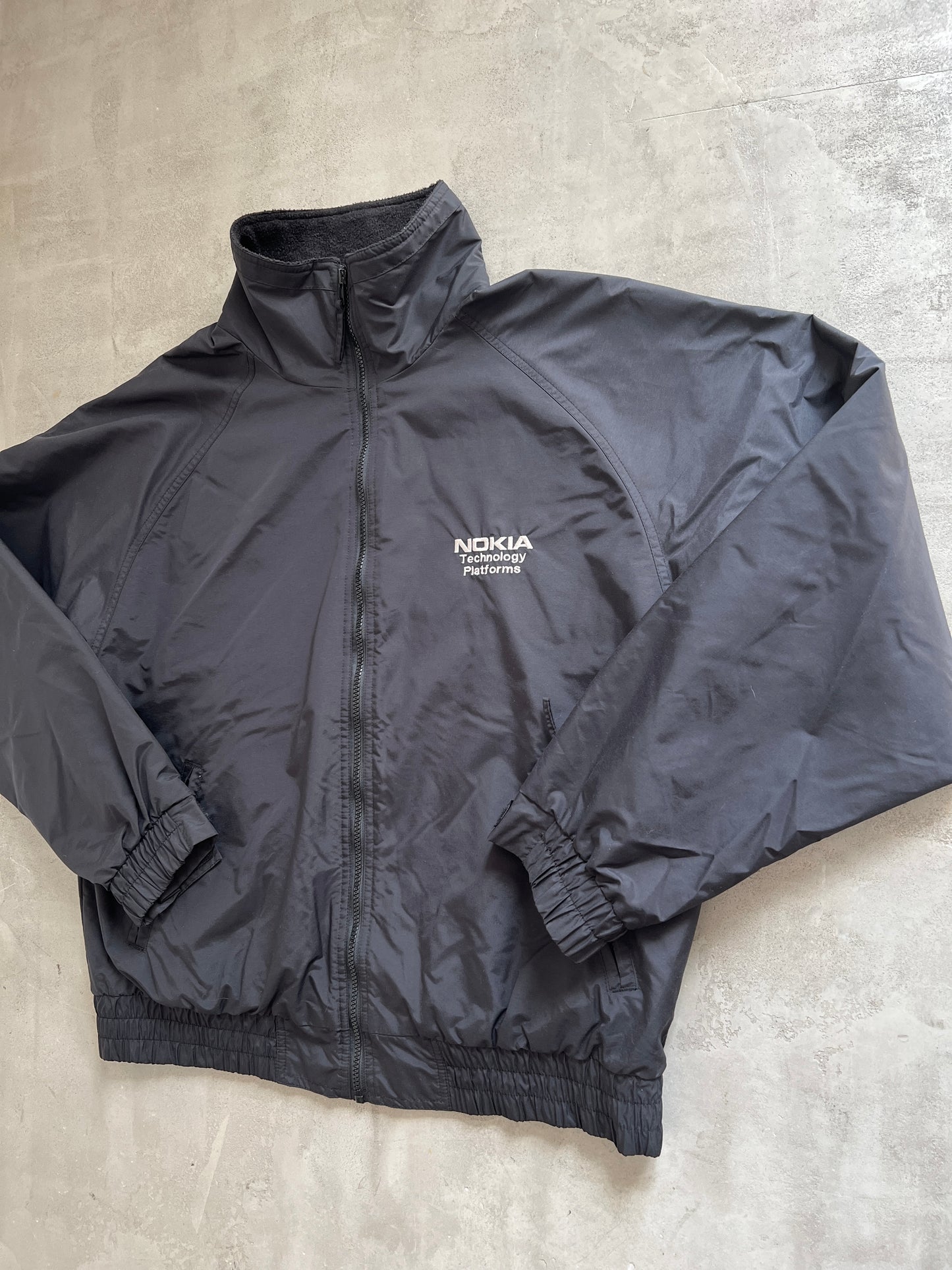 BLACK NOKIA JACKET - 1990S - XL/L