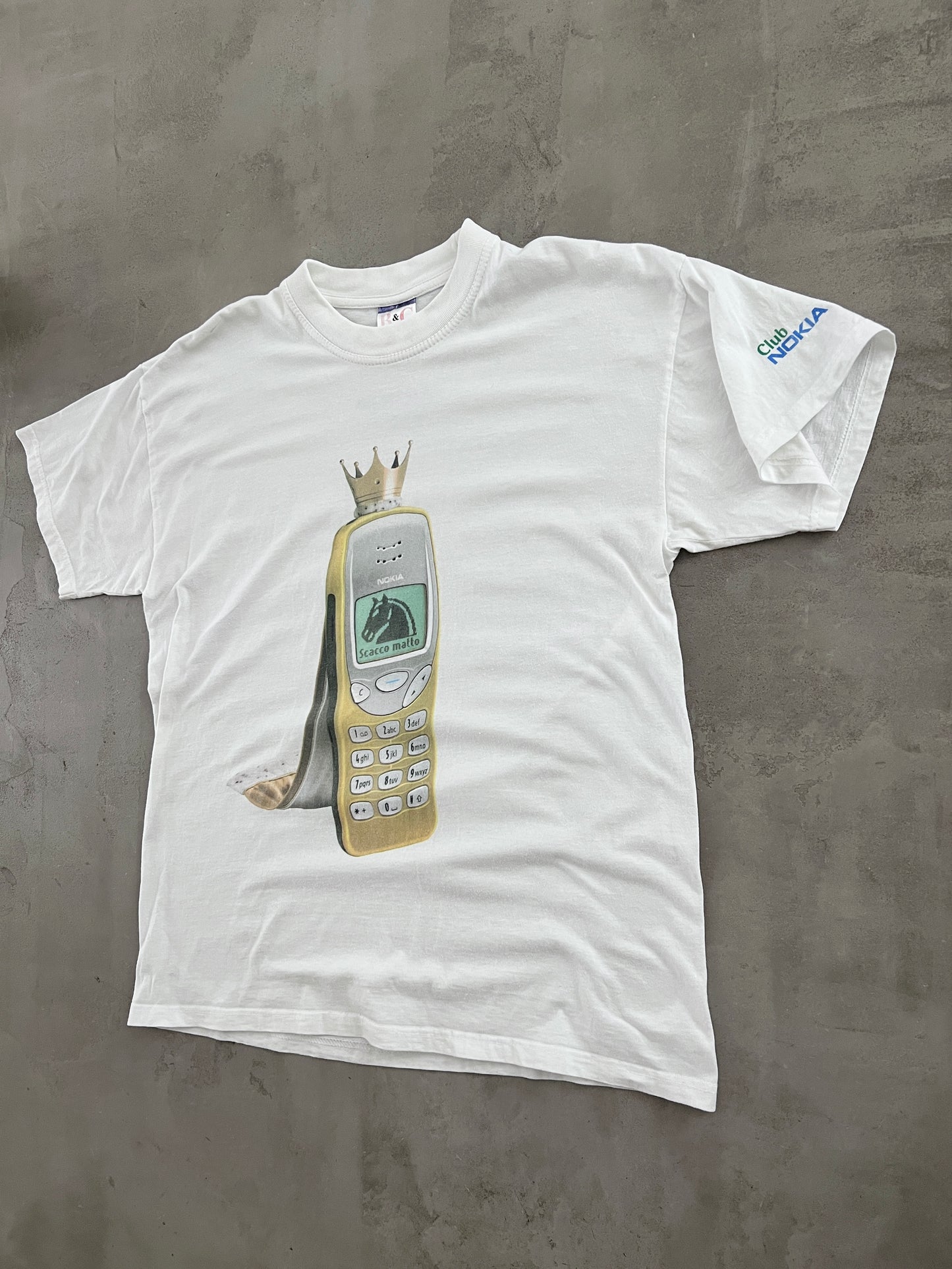 WHITE NOKIA PROMO TEE - 2000S - L/M