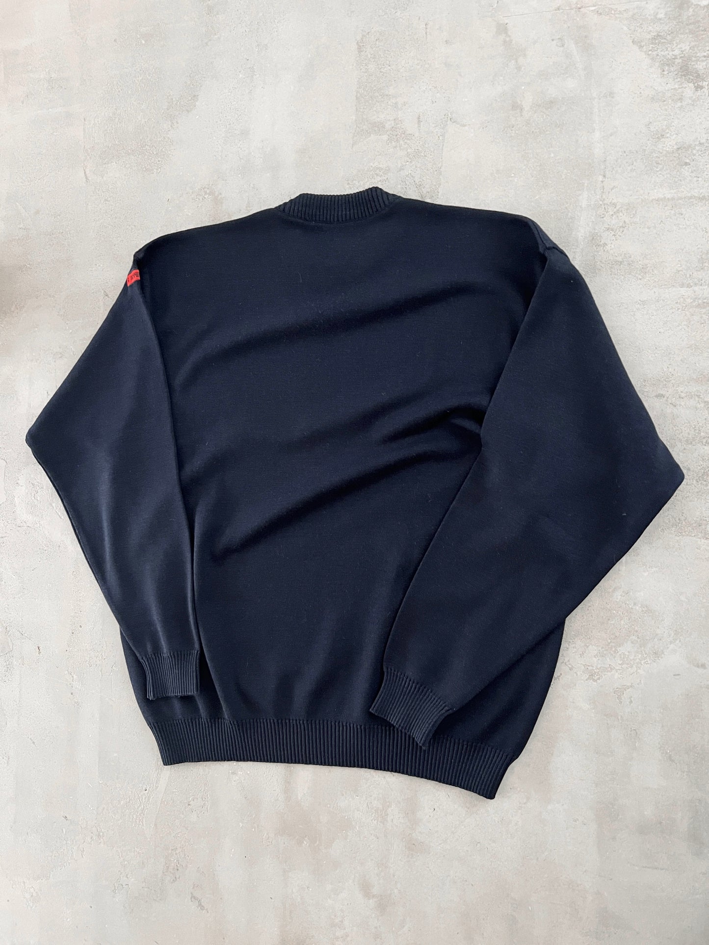 NAVY FERRARI KNIT SWEATER - 2000S - M
