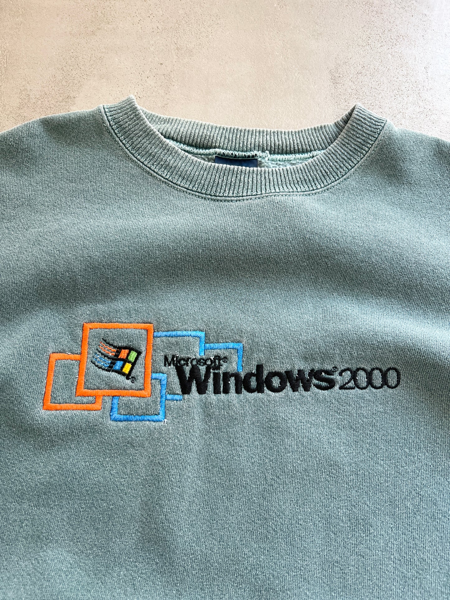 TEAL MICROSOFT WINDOWS SWEATER - 2000S - L/XL