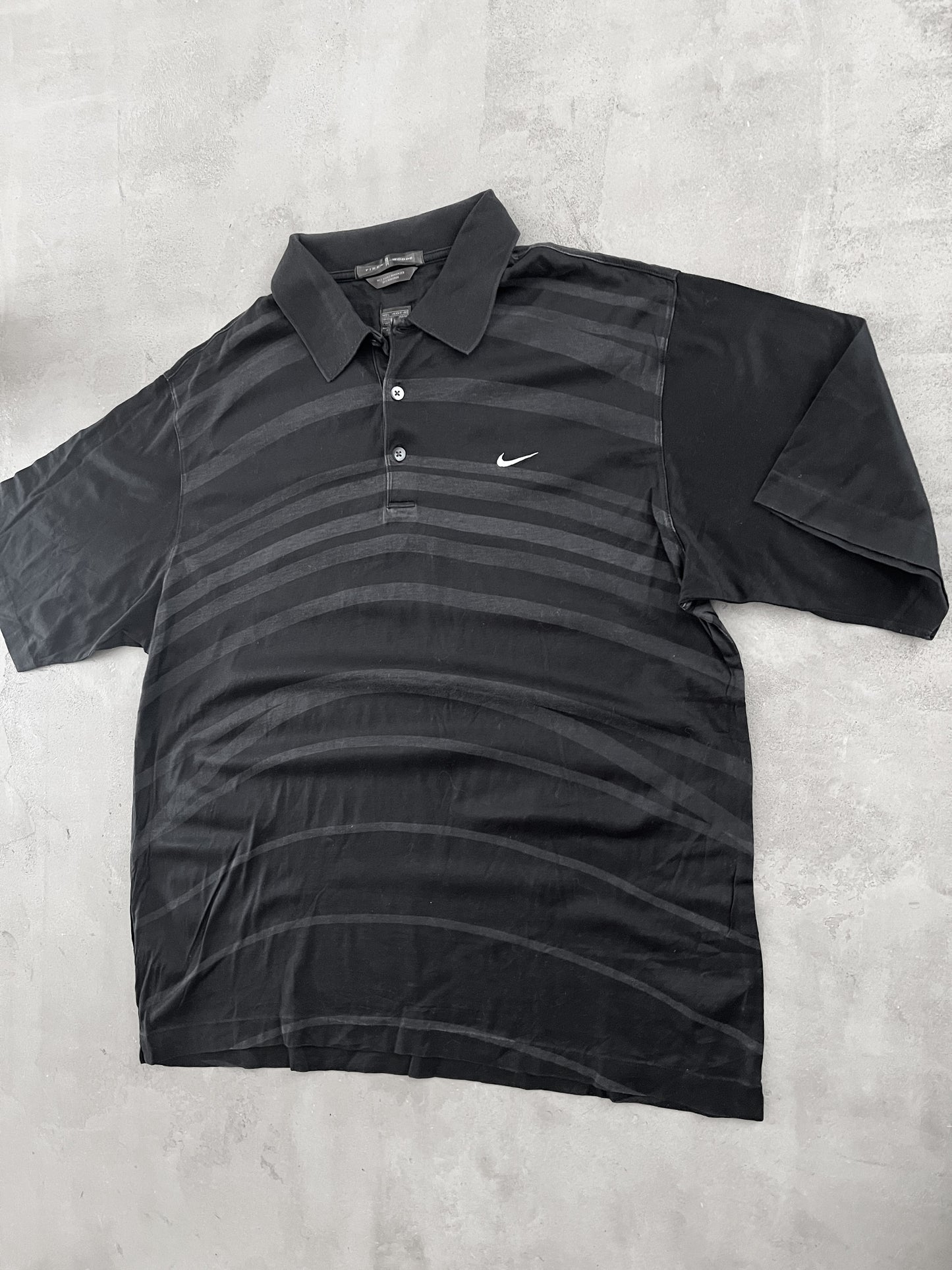 BLACK NIKE GOLF TIGER WOODS POLO - 2000S - L