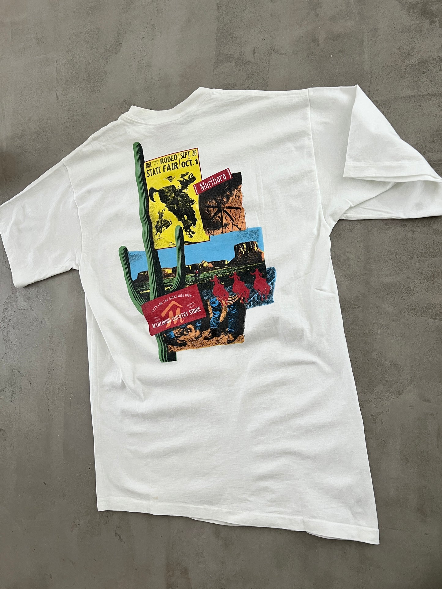 WHITE MARLBORO PROMO TEE - 1990S - L