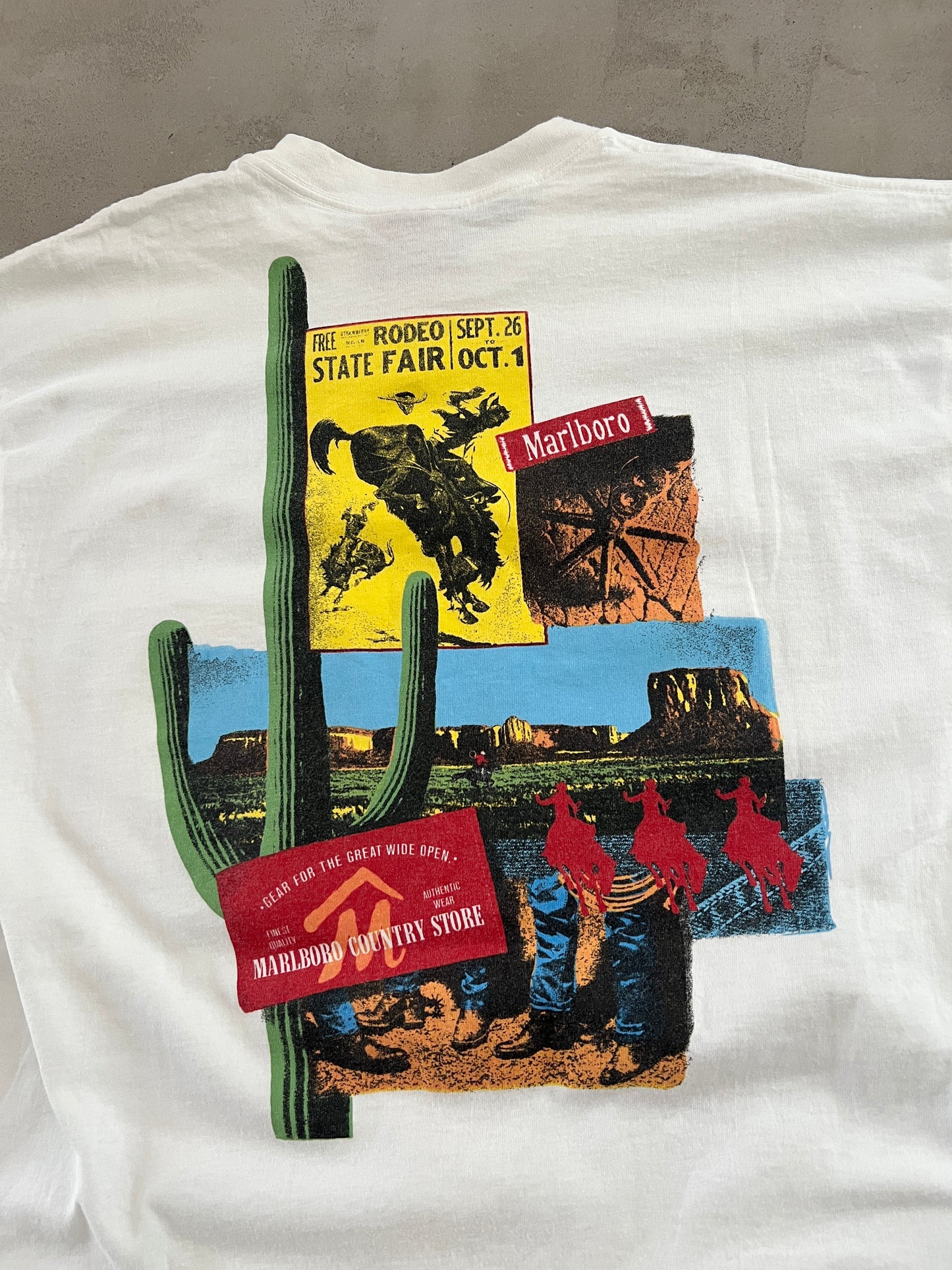 WHITE MARLBORO PROMO TEE - 1990S - L