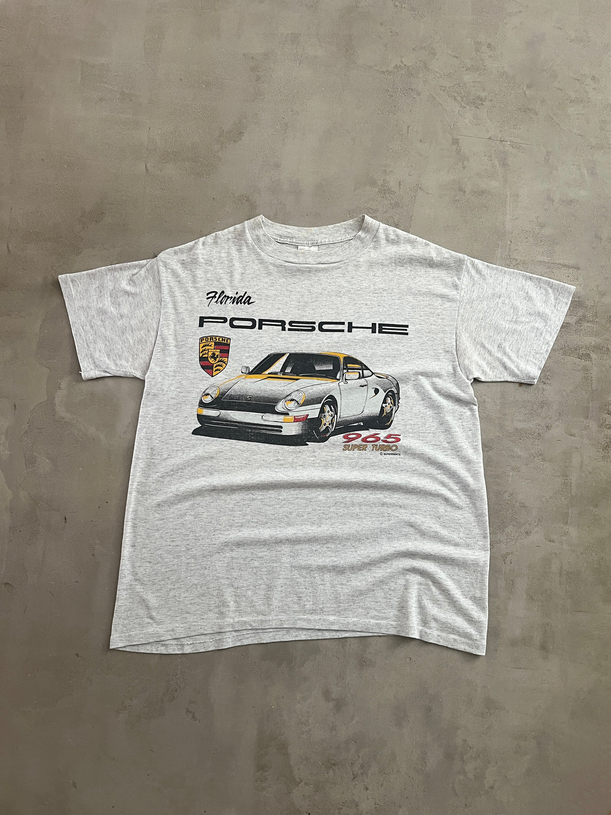 GREY PORSCHE 965 TURBO TEE - 1980S - L