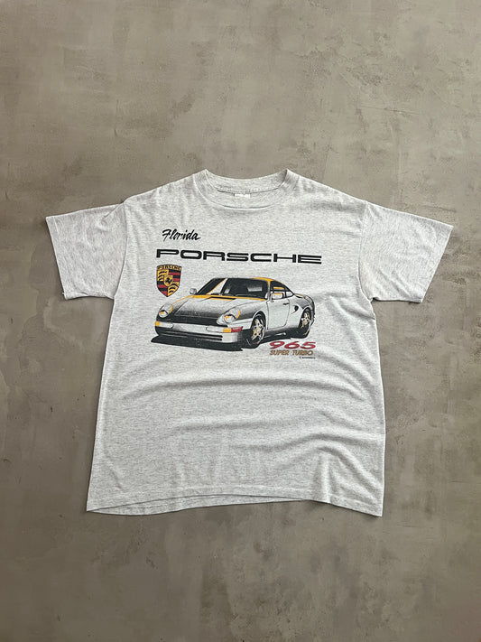 GREY PORSCHE 965 TURBO TEE - 1980S - L